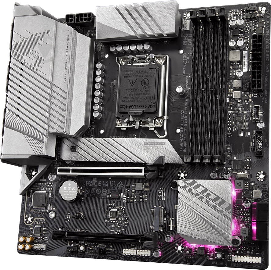 Материнська плата Gigabyte B760M AORUS ELITE AX (Socket 1700, Intel B760, micro ATX) - фото 3 Материнська плата Gigabyte B760M AORUS ELITE AX (Socket 1700, Intel B760, micro ATX) - фото 3