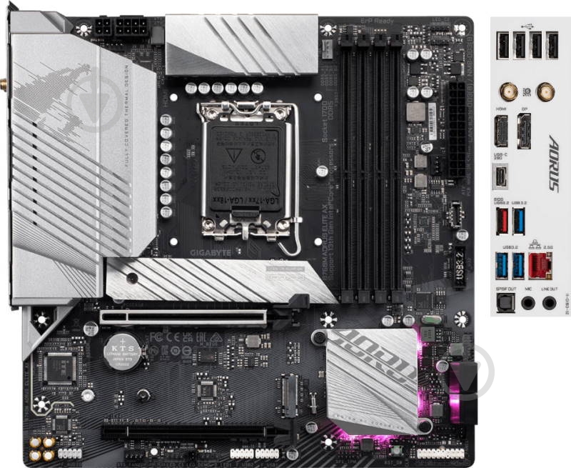 Материнська плата Gigabyte B760M AORUS ELITE AX (Socket 1700, Intel B760, micro ATX) - фото 1 Материнська плата Gigabyte B760M AORUS ELITE AX (Socket 1700, Intel B760, micro ATX) - фото 1