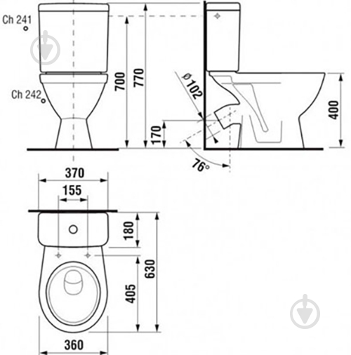 Унітаз Jika Lyra Plus H8263840002421 з бачком - фото 2 Унітаз Jika Lyra Plus H8263840002421 з бачком - фото 2