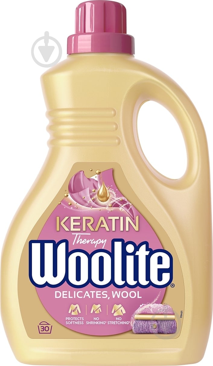 Гель для машинного та ручного прання Woolite для вовни та делікатних тканин з кератином 1,8 л - фото 1