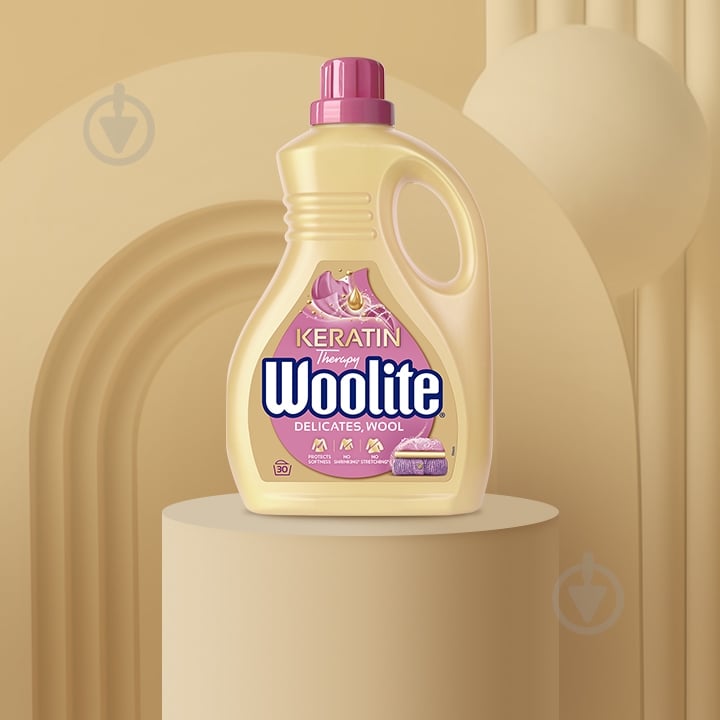 Гель для машинного та ручного прання Woolite для вовни та делікатних тканин з кератином 1,8 л - фото 3