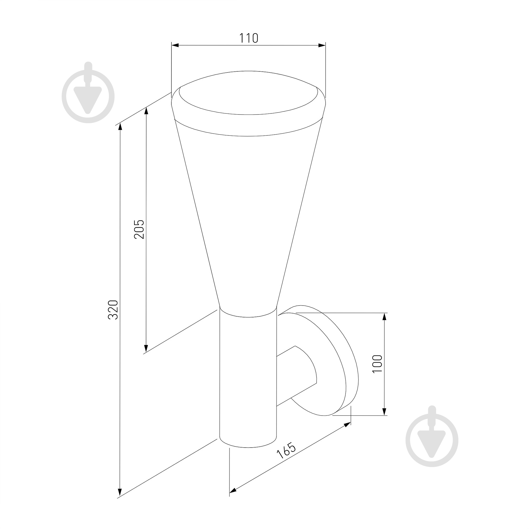 Світильник консольний Strotskis 60 Вт сірий 1416 TECHNO (сірий) - фото 4