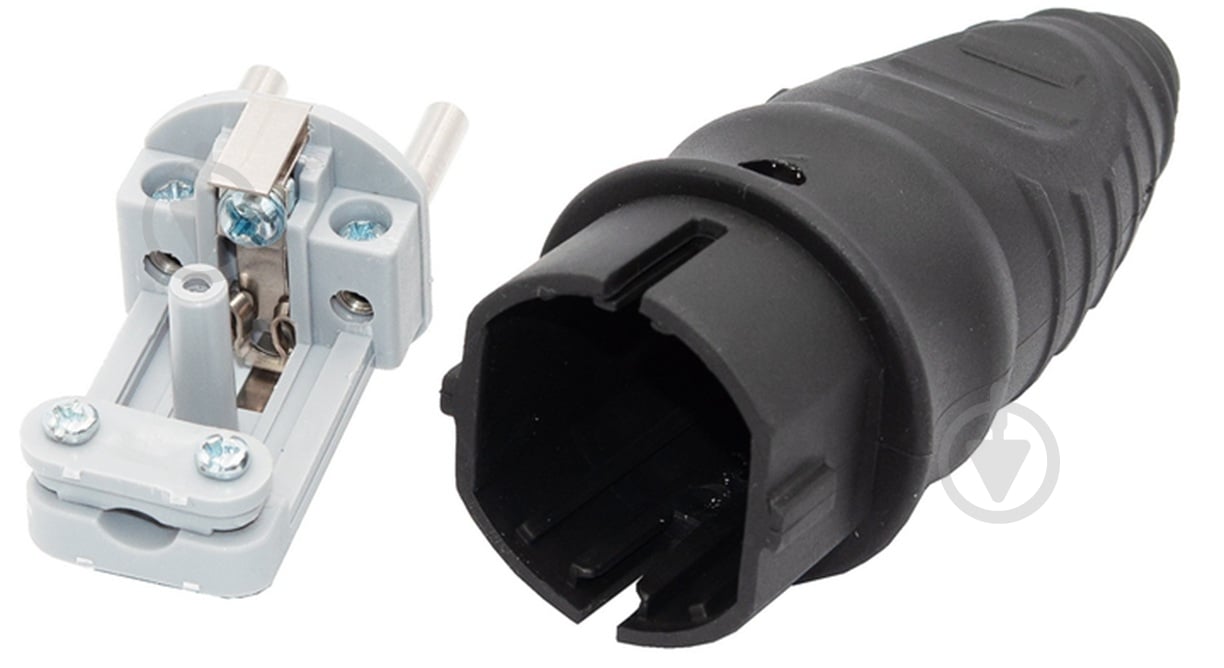 Вилка електрична Neomax NX2000 із заземленням 250В 16А IP20 каучук чорний - фото 2