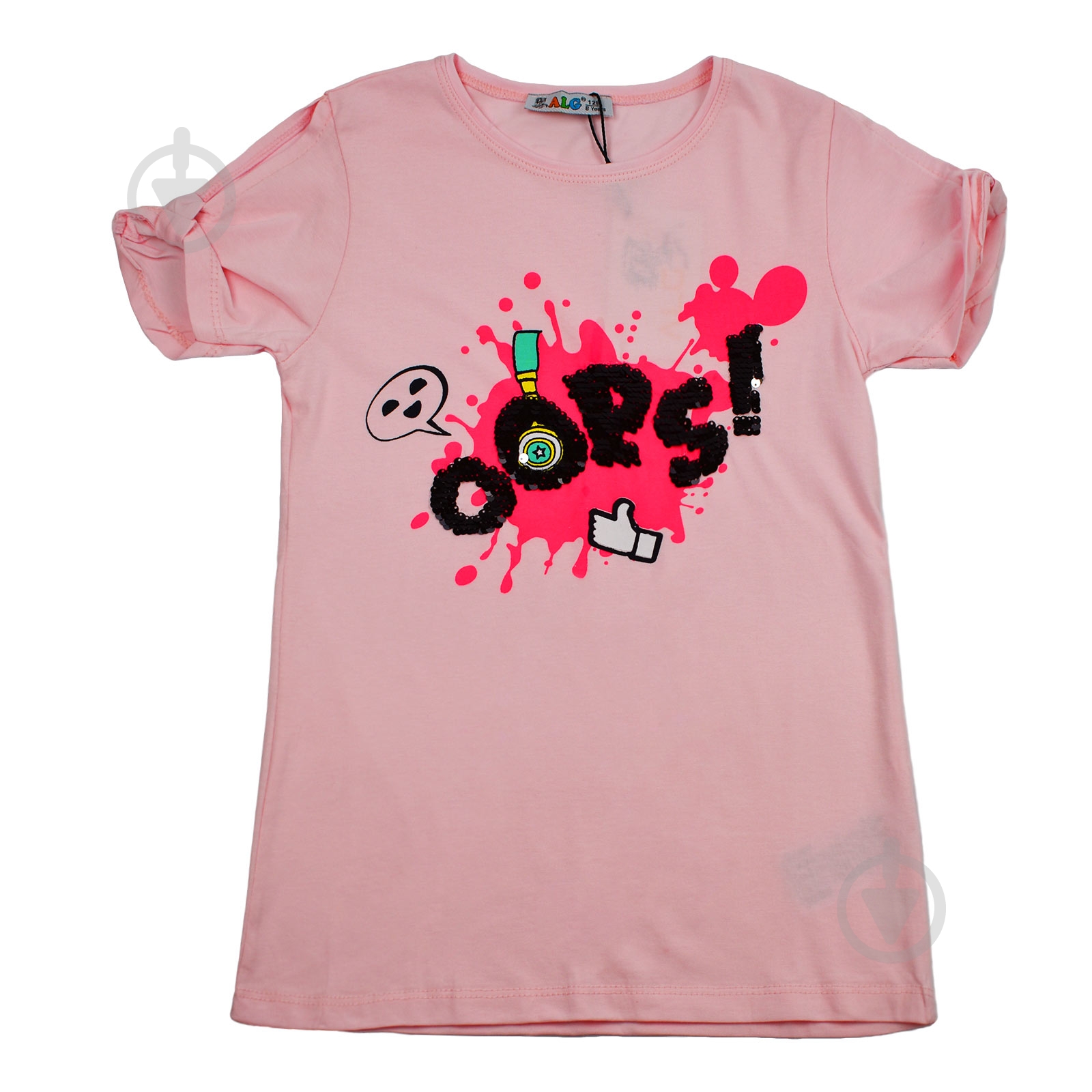 Футболка для дівчинки ALG OOPS! 720579 р.152 світло-рожевий - фото 1