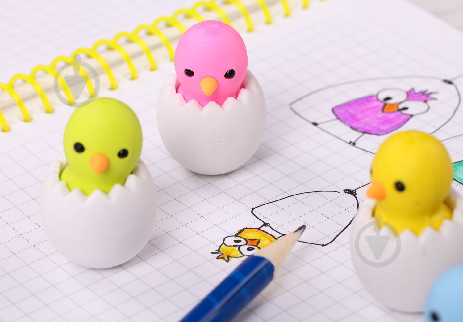 Ластик Цыпленок голубой - фото 3 Ластик Цыпленок голубой - фото 3