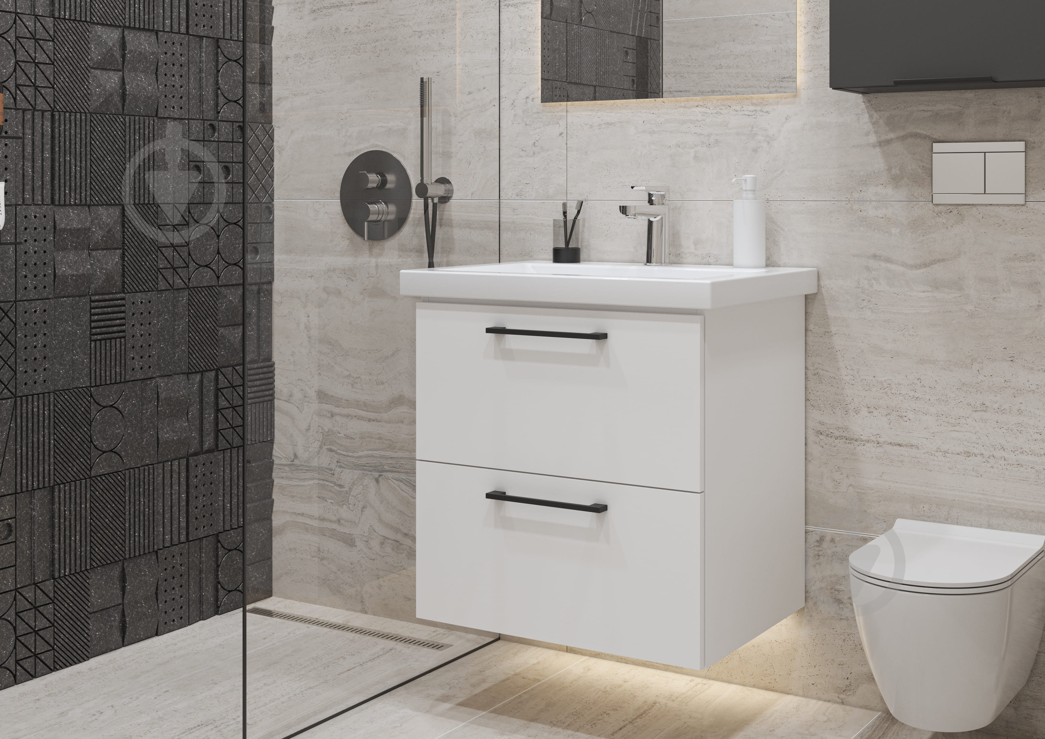 Тумба консольная Грейд Niks нимфея альба под умывальник Como 60 - фото 2 Тумба консольная Грейд Niks нимфея альба под умывальник Como 60 - фото 2