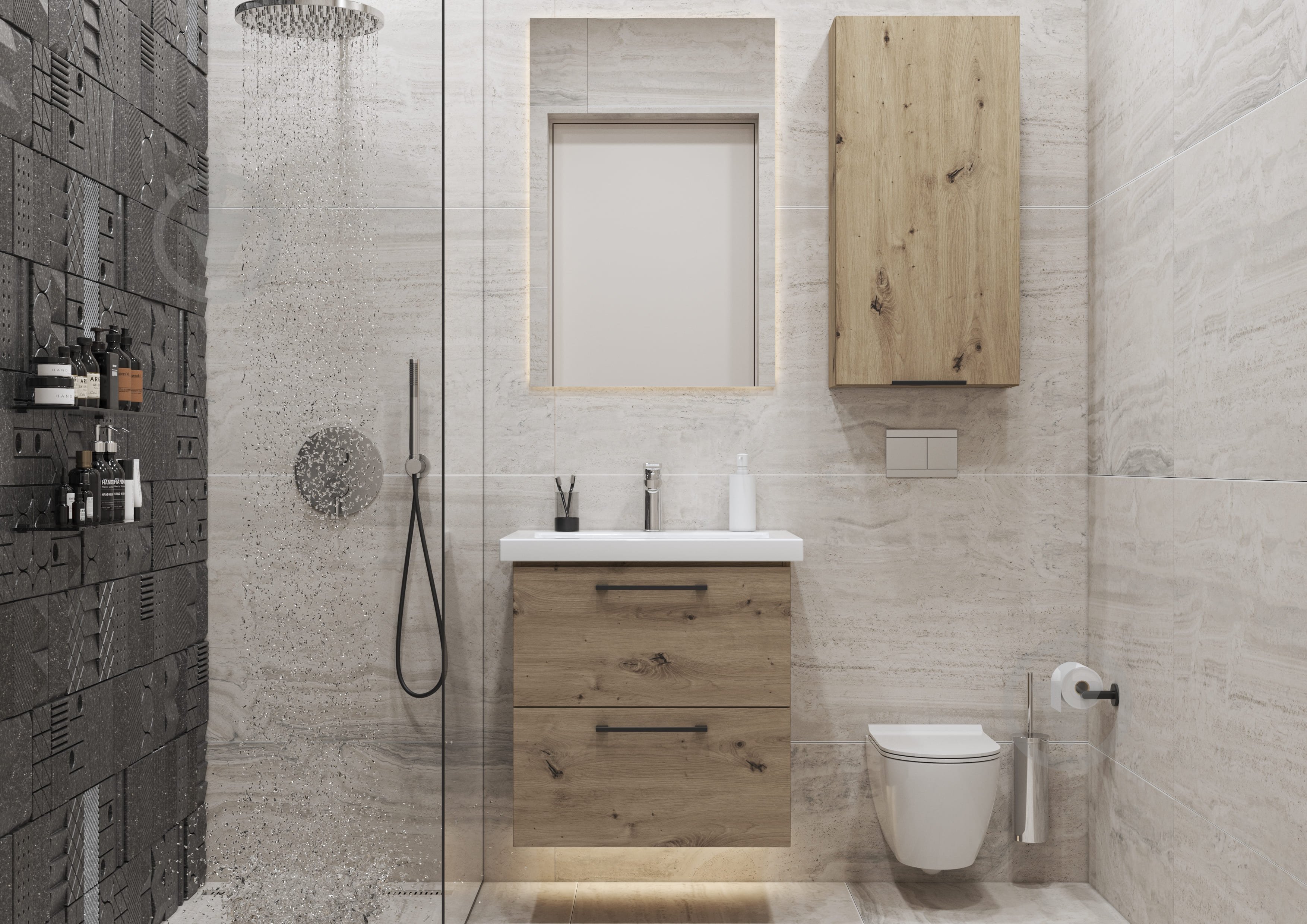 Тумба консольная Грейд Niks дуб артизан под умывальник Como 60 - фото 2