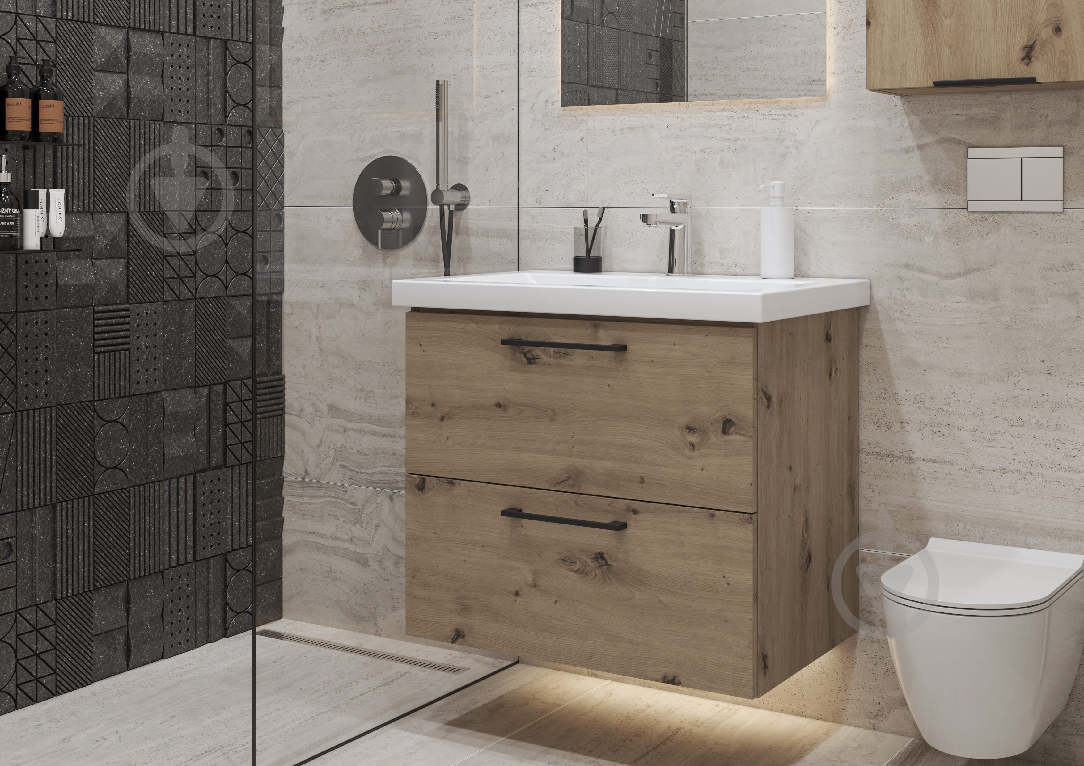 Тумба консольная Грейд Niks дуб артизан под умывальник Como 70 - фото 2 Тумба консольная Грейд Niks дуб артизан под умывальник Como 70 - фото 2