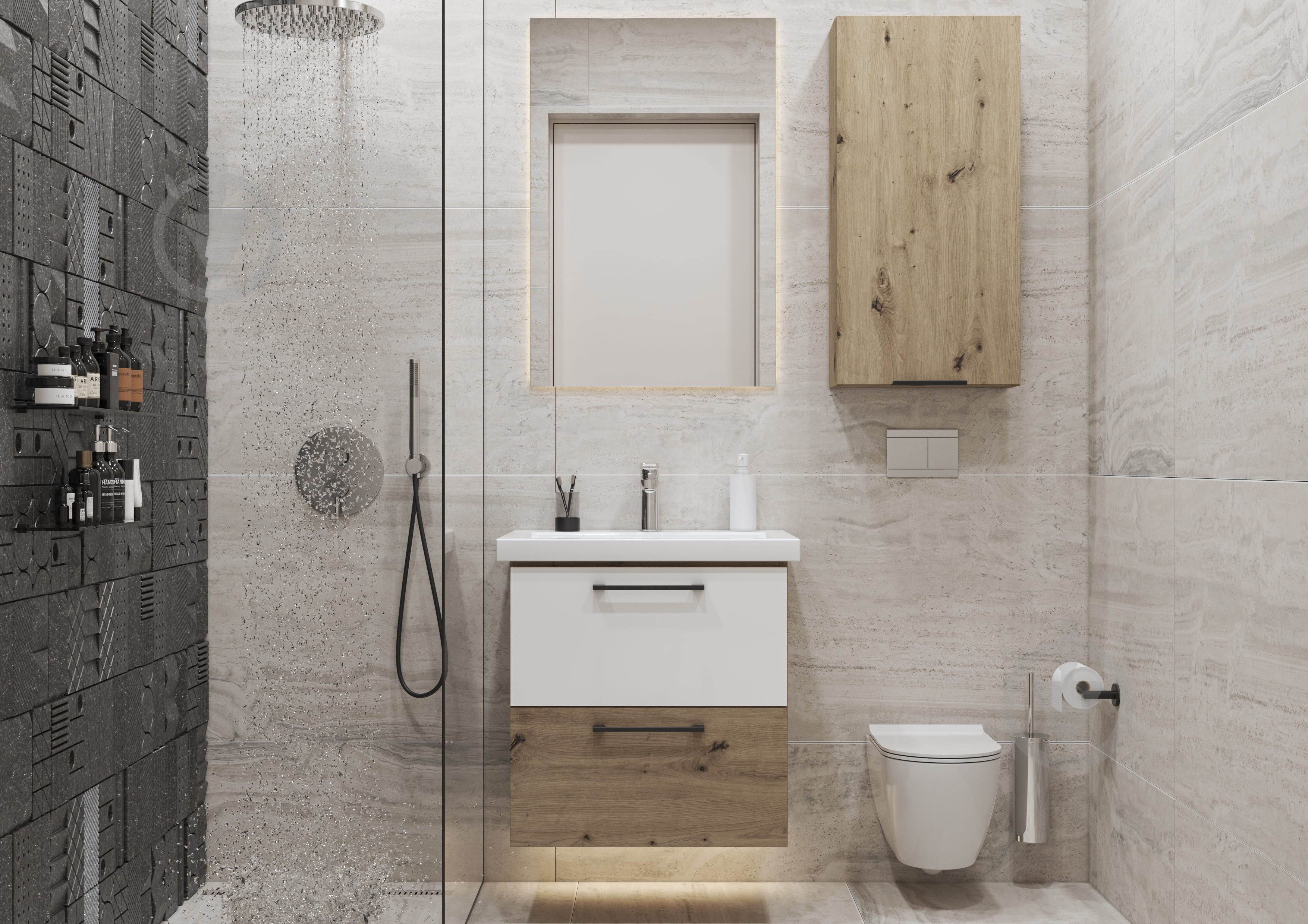 Тумба консольна Грейд Niks дуб артізан/німфея альба під умивальник Como 60 - фото 2 Тумба консольна Грейд Niks дуб артізан/німфея альба під умивальник Como 60 - фото 2