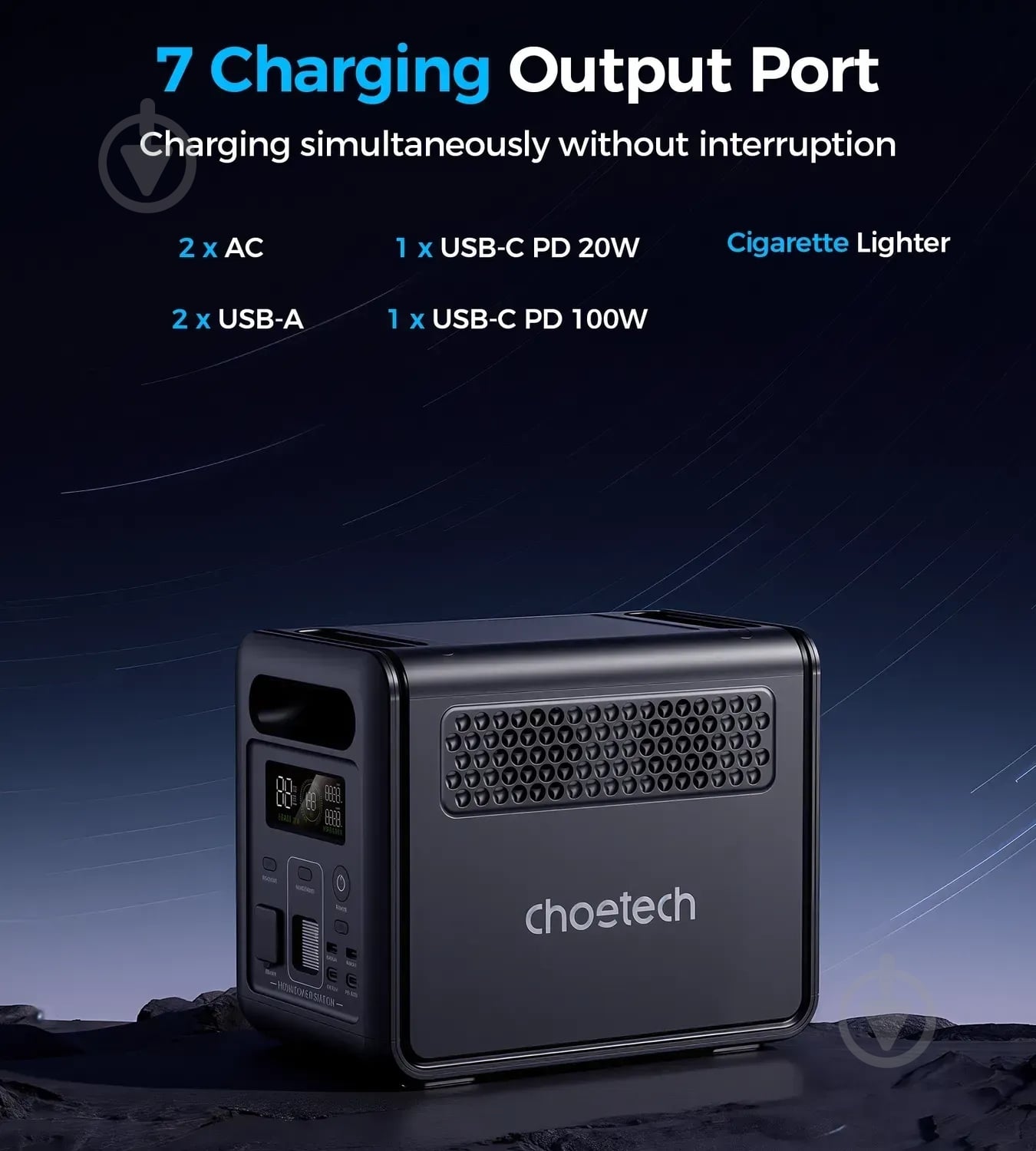 Зарядная станция Choetech BS068 (1024 Вт·ч) - фото 7 Зарядная станция Choetech BS068 (1024 Вт·ч) - фото 7