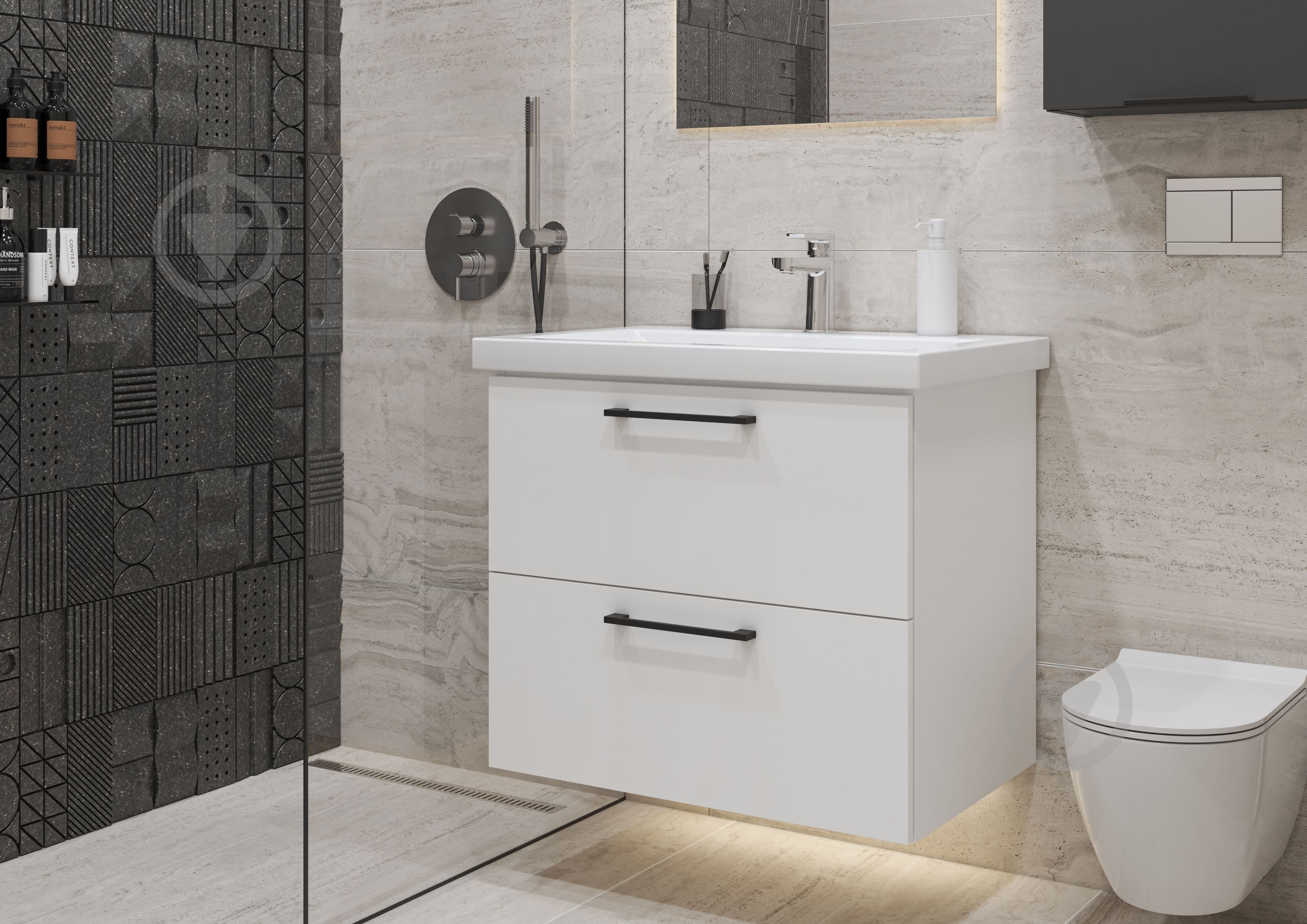 Тумба консольная Грейд Niks нимфея альба под умывальник Como 70 - фото 2 Тумба консольная Грейд Niks нимфея альба под умывальник Como 70 - фото 2