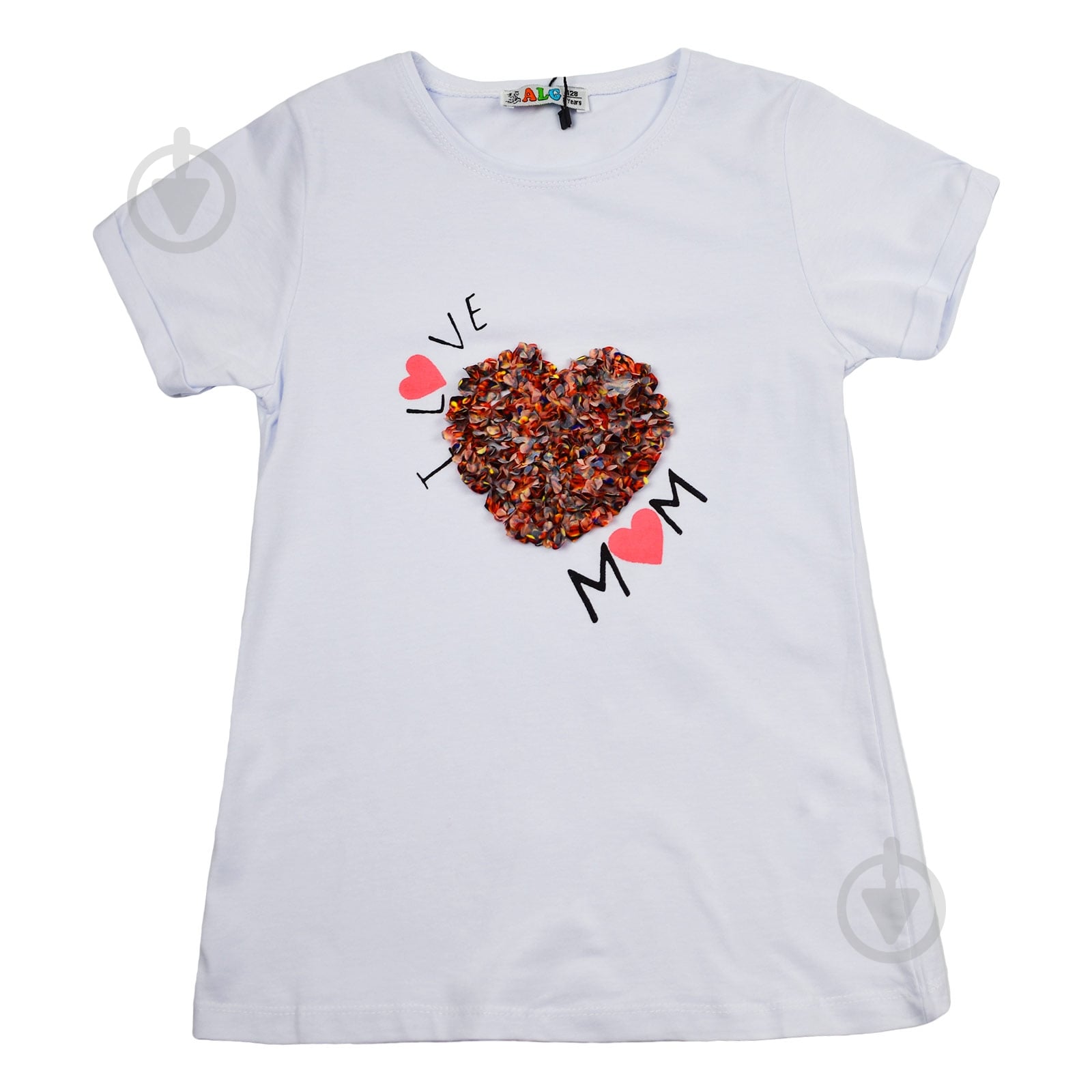 Футболка для девочки ALG I Love Mom 720426 р.128 белый - фото 1