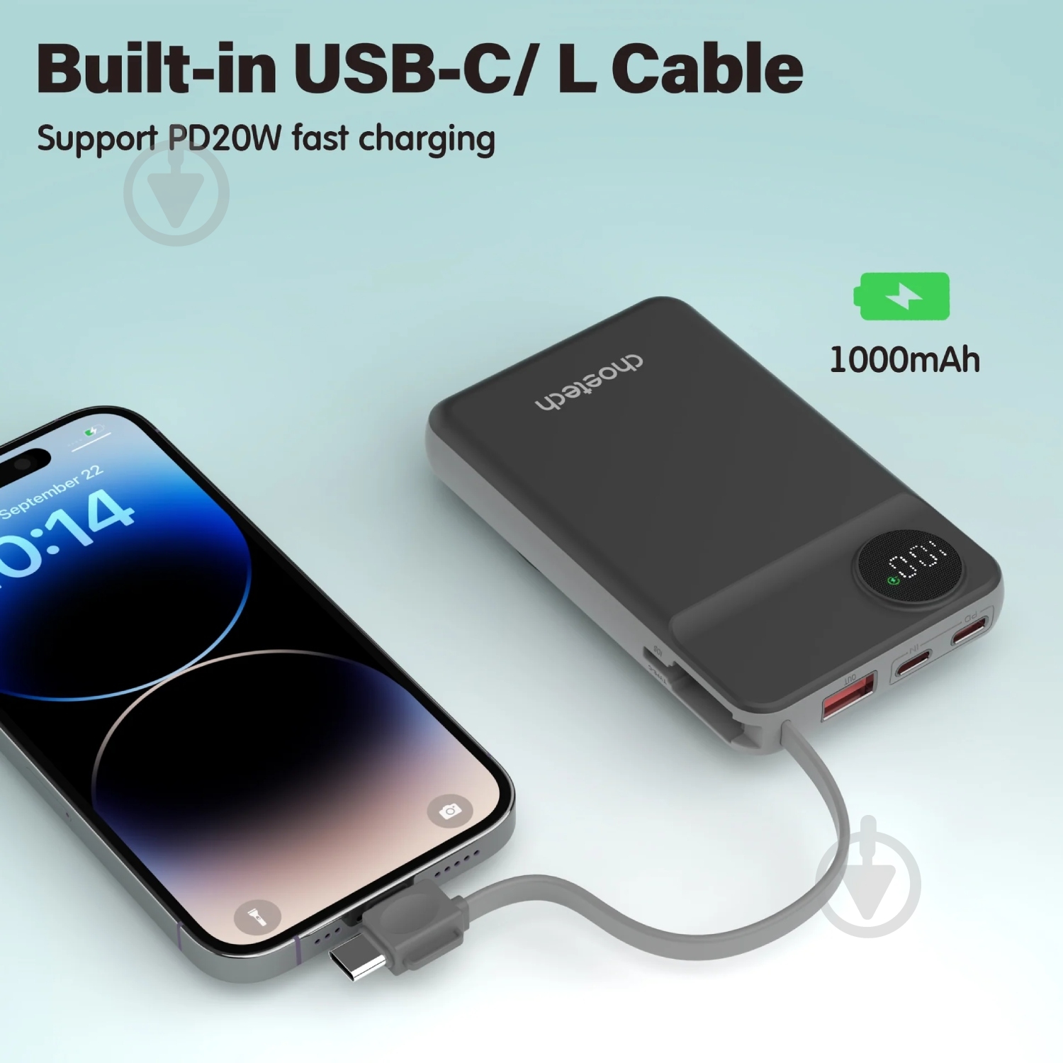 Повербанк Choetech 10000 mAh black (B695-BK) - фото 8 Повербанк Choetech 10000 mAh black (B695-BK) - фото 8