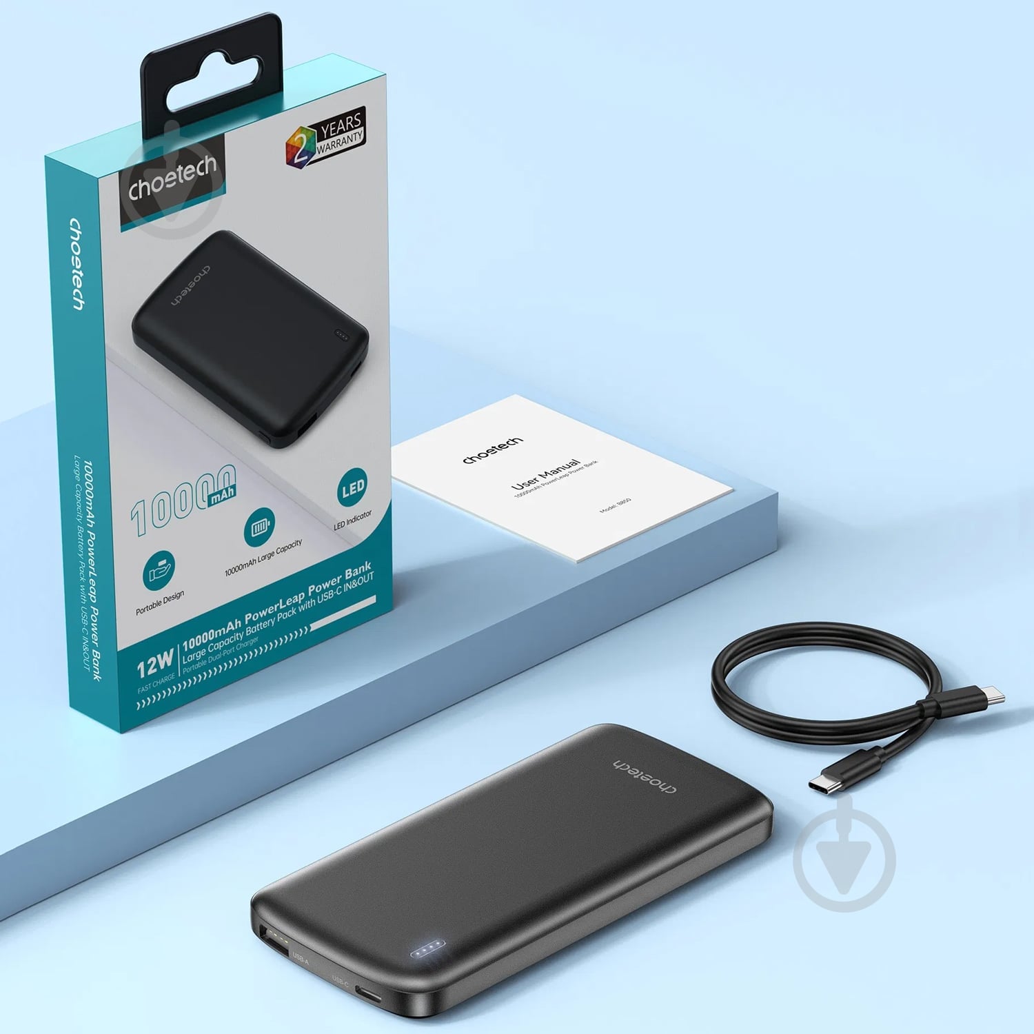 Повербанк Choetech 10000 mAh black (B850-ACBK) - фото 4