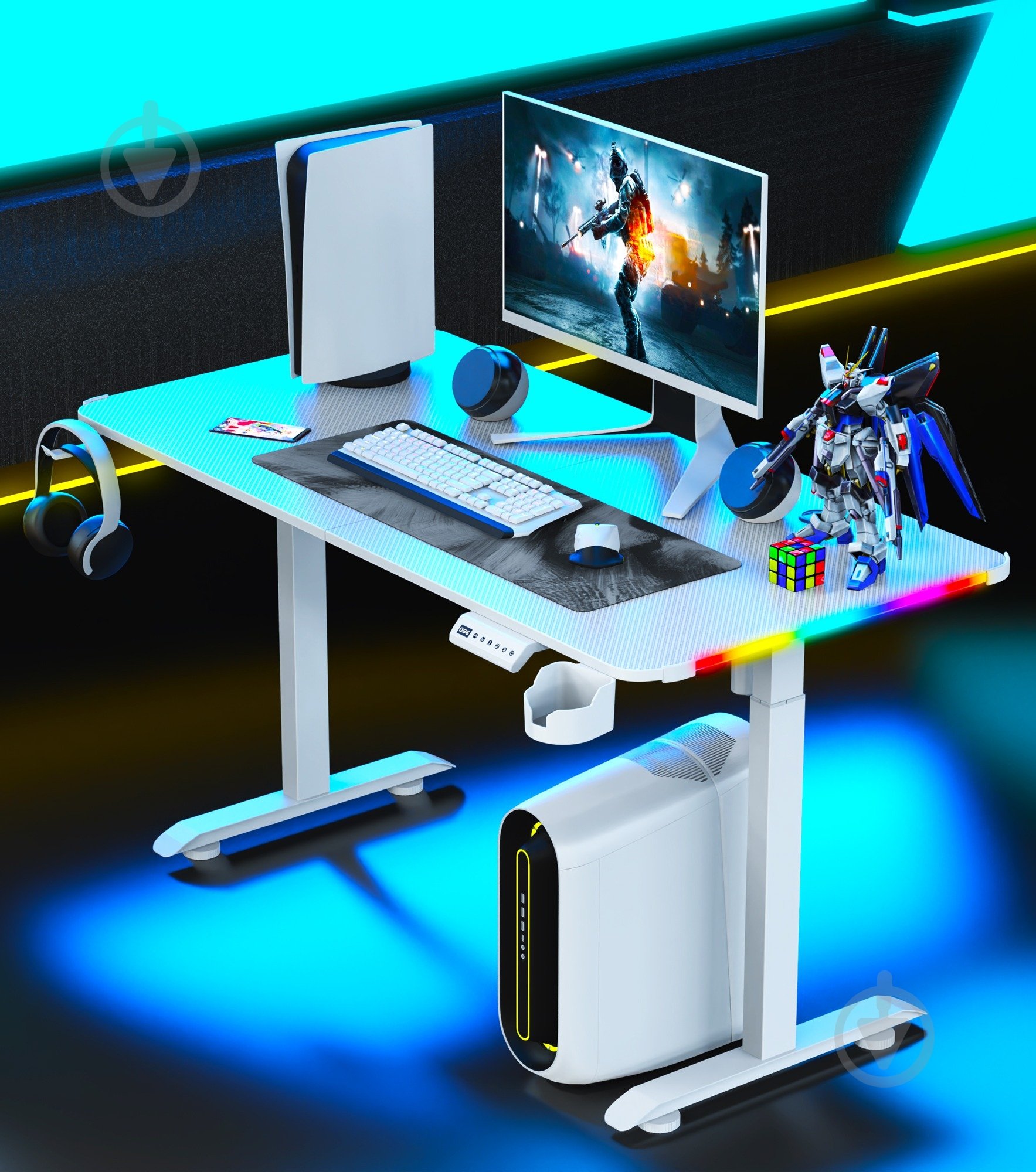 Стол компьютерный GT Racer T-1231 White - фото 3 Стол компьютерный GT Racer T-1231 White - фото 3