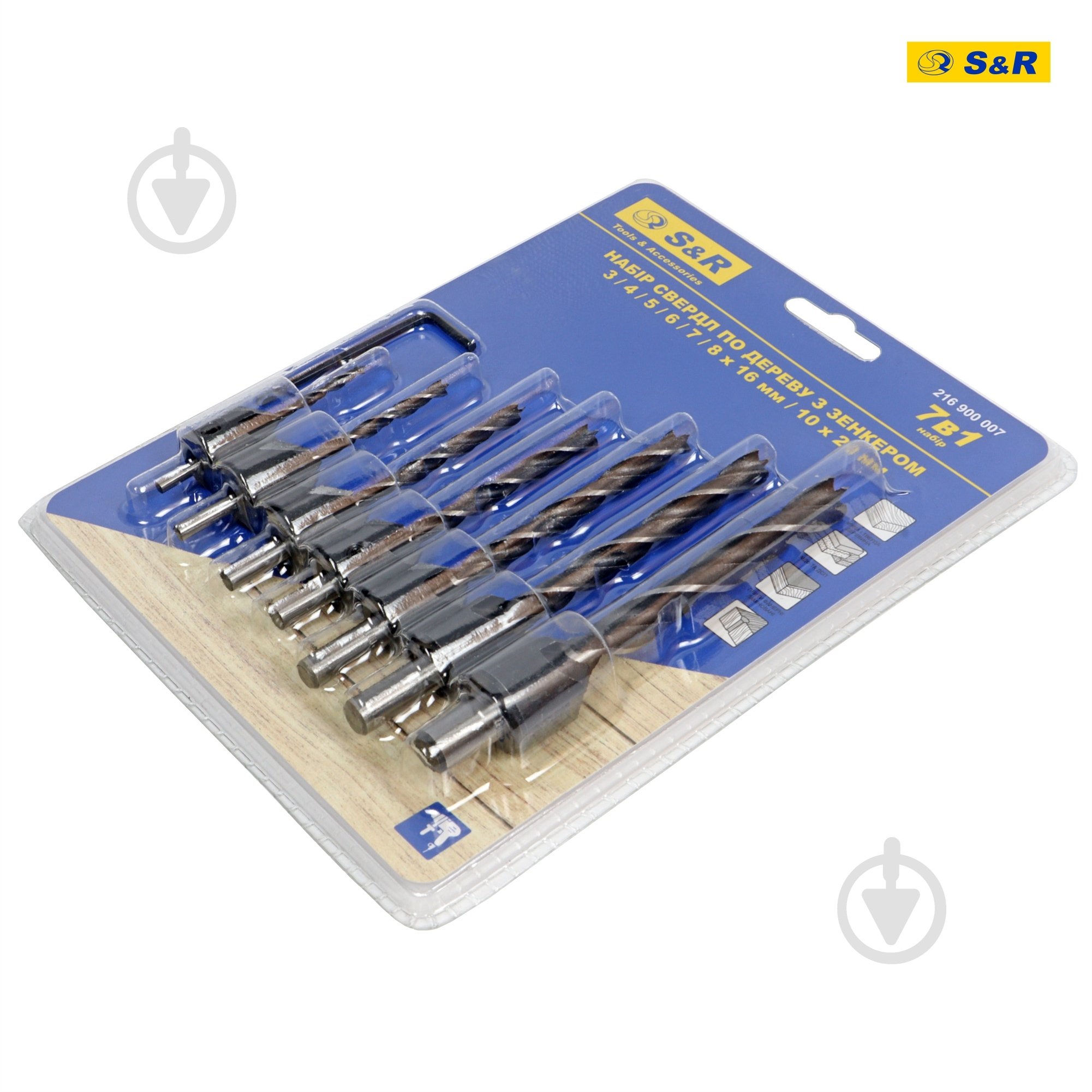 Набір свердел по дереву S&R Meister із зенкером 3-10 мм 7 шт. 216900007 - фото 11 Набір свердел по дереву S&R Meister із зенкером 3-10 мм 7 шт. 216900007 - фото 11