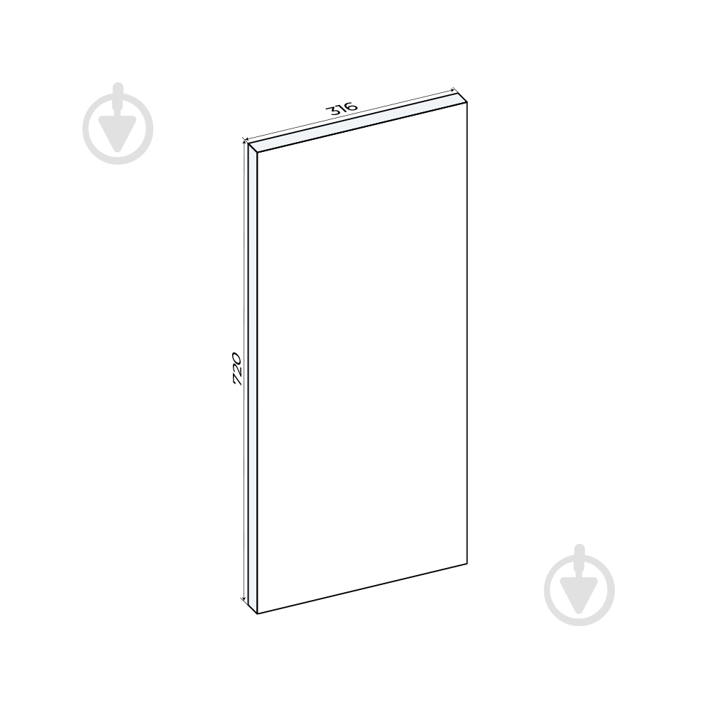 Боковина LuxeForm Смартлайн белый глянец/GL-0001USL/720х316 н/св - фото 2