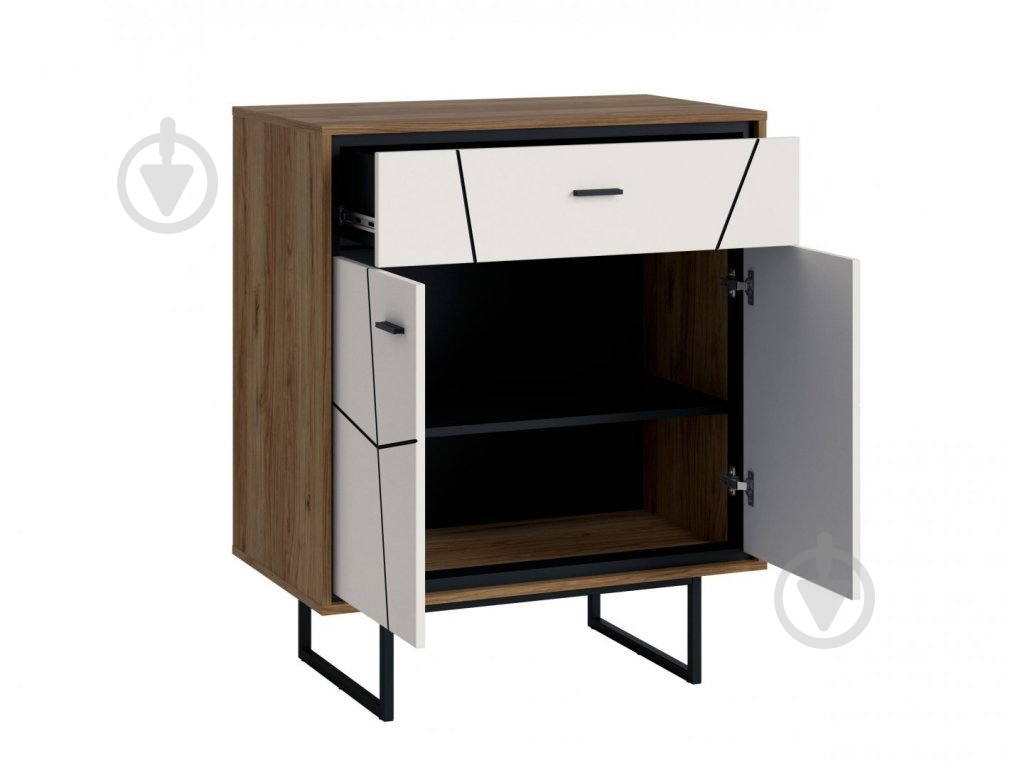 Комод Meble Wojcik BROLO BROK09 854x1030x500 мм дуб катания/чорный/белый (УТ0022732 ) - фото 2 Комод Meble Wojcik BROLO BROK09 854x1030x500 мм дуб катания/чорный/белый (УТ0022732 ) - фото 2