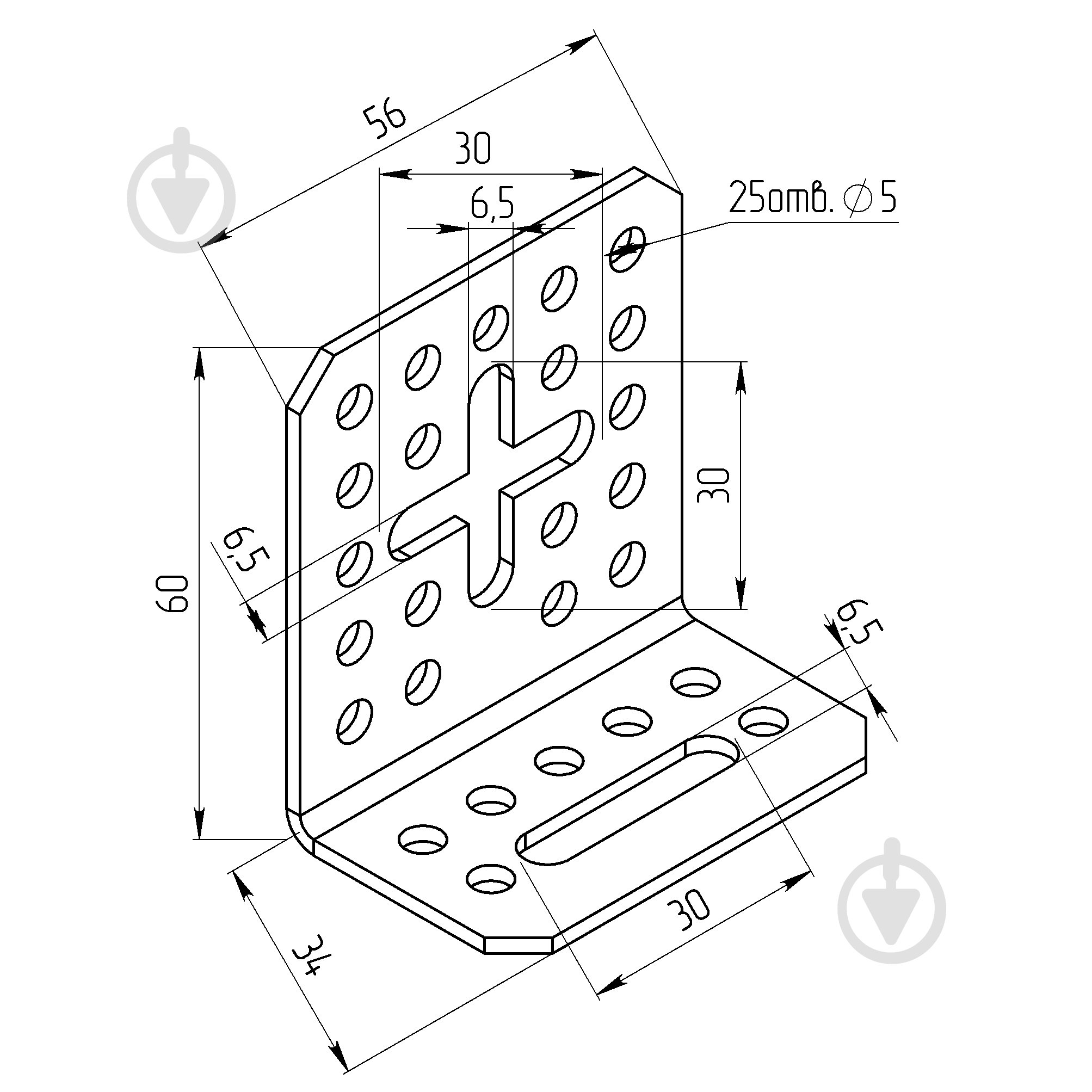 Уголок универсальный регулируемый Профсталь ассиметричный 34x60x56 мм 2 мм 20 шт. белый цинк - фото 2 Уголок универсальный регулируемый Профсталь ассиметричный 34x60x56 мм 2 мм 20 шт. белый цинк - фото 2