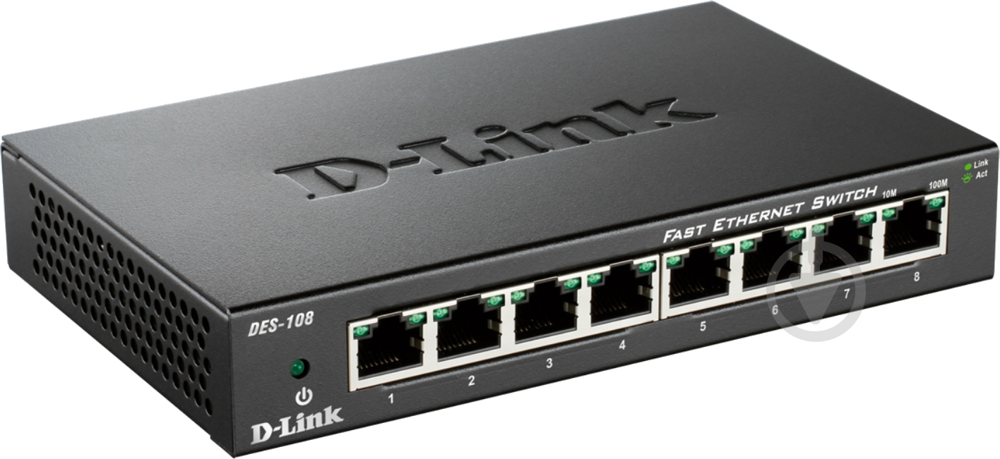Коммутатор D-Link DES-108/E неуправляемый металл - фото 2 Коммутатор D-Link DES-108/E неуправляемый металл - фото 2