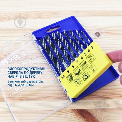 Набор сверл по дереву S&R 8 шт. 216801008 - фото 7 Набор сверл по дереву S&R 8 шт. 216801008 - фото 7