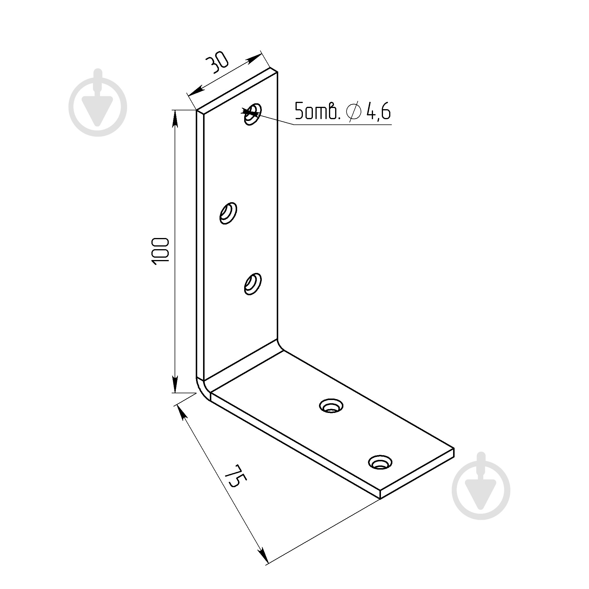 Уголок балочный Профсталь 100х30х3 мм - фото 2