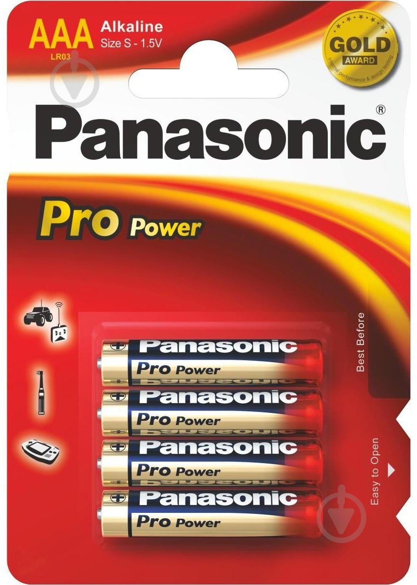 Батарейка Panasonic Pro Power AAA (мизинчиковые) 4 шт. (30713027) - фото 1