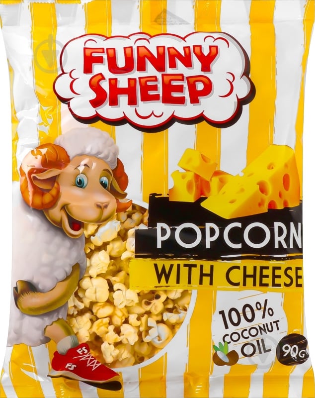 Попкорн Funny Sheep соленый с ароматом сыра 90 г - фото 1 Попкорн Funny Sheep соленый с ароматом сыра 90 г - фото 1