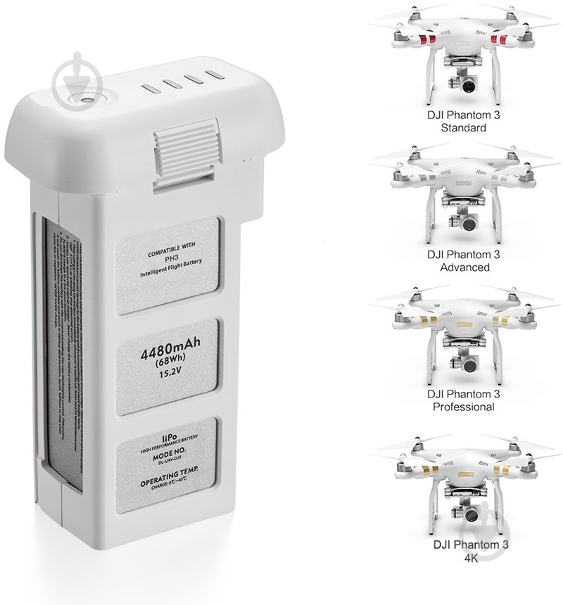 Акумулятор DJI Phantom 3 4480mAh - фото 6