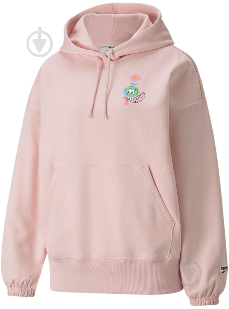 Толстовка Puma Downtown Graphic Hoodie 53167436 р. XL светло-розовый - фото 1