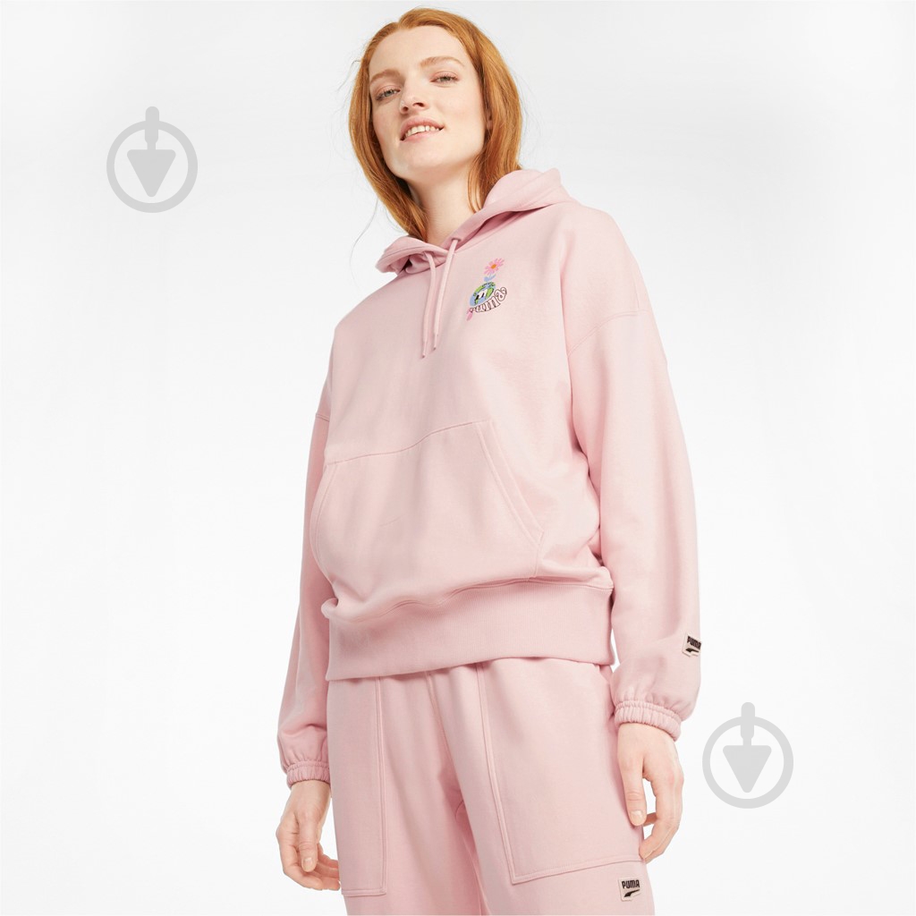 Толстовка Puma Downtown Graphic Hoodie 53167436 р. XL светло-розовый - фото 3