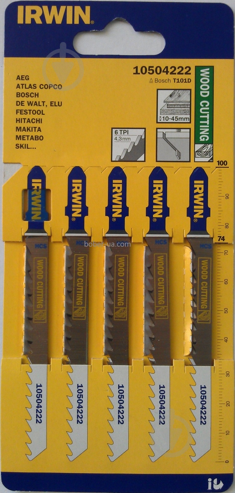 Набор пилочек для электролобзика Irwin BJSB T101D 5 шт. - фото 1