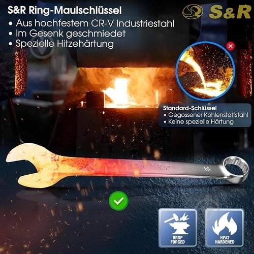 Набір ключів комбінованих S&R 6-22 мм 15 шт. 670700015 - фото 4