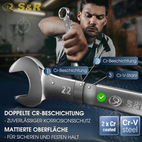 Набір ключів комбінованих S&R 6-22 мм 15 шт. 670700015 - фото 6