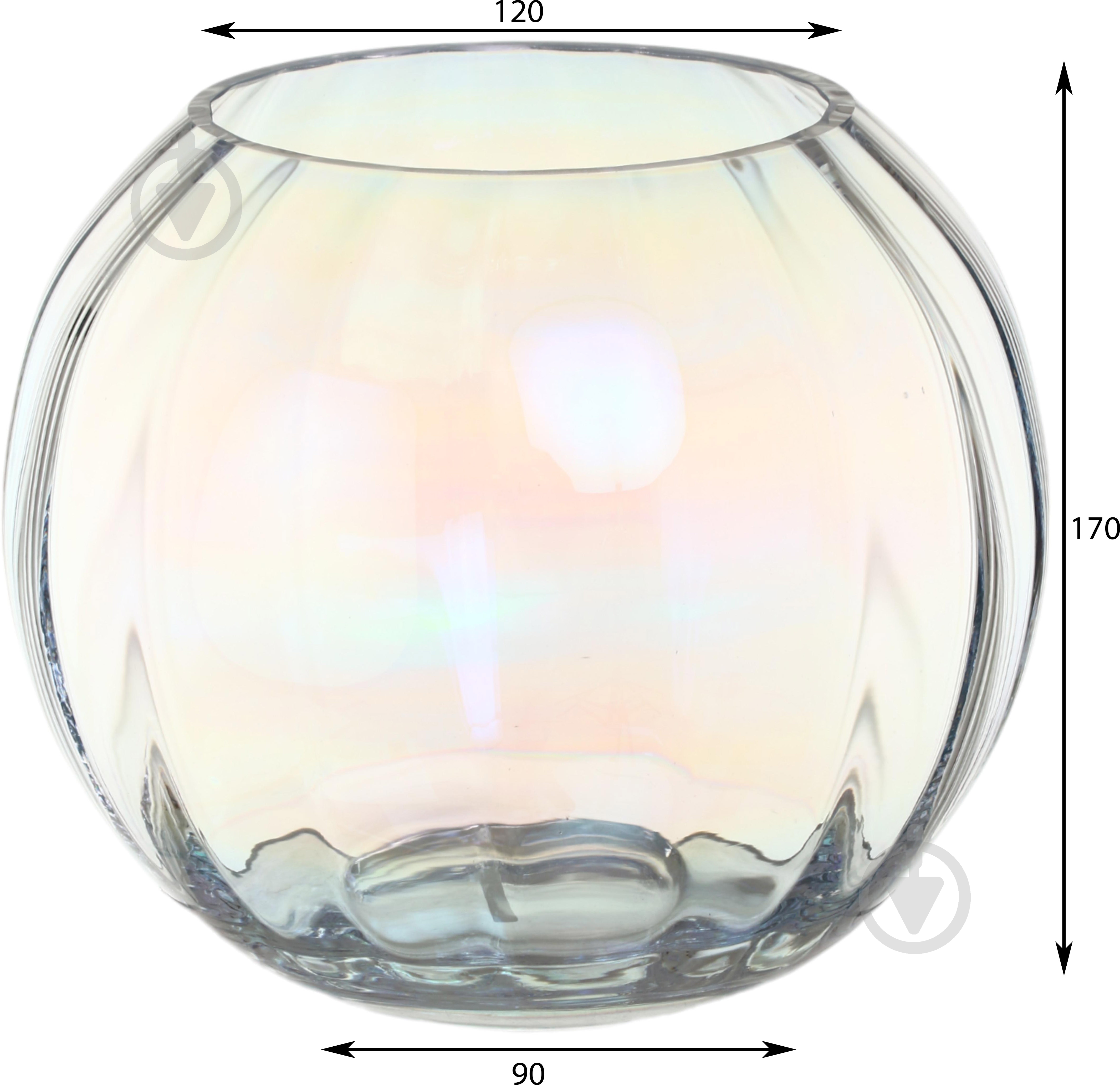 Ваза стеклянная Wrzesniak Glassworks Luster Optic 17 см перламутровая 17-164 - фото 2