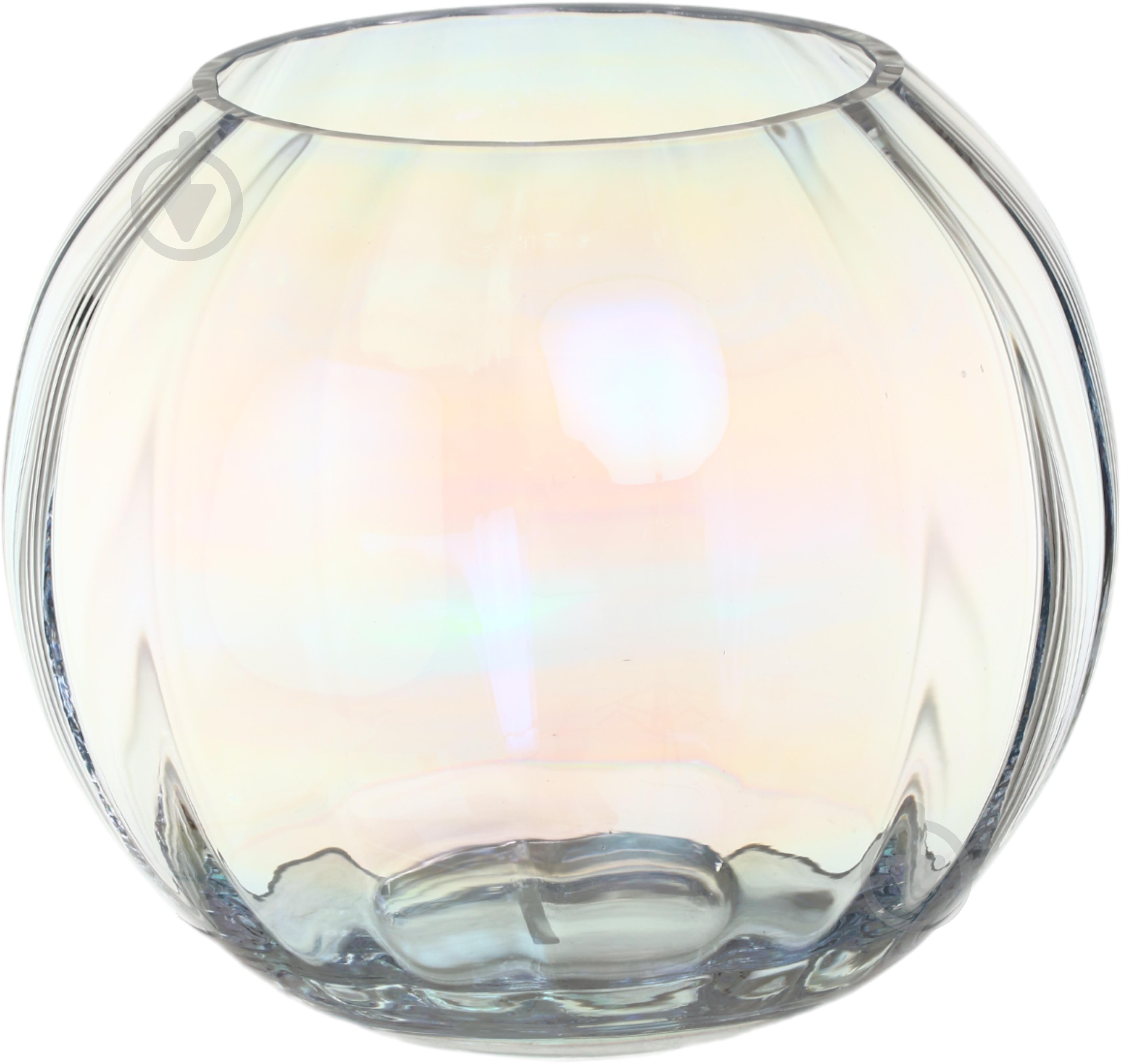 Ваза стеклянная Wrzesniak Glassworks Luster Optic 17 см перламутровая 17-164 - фото 1