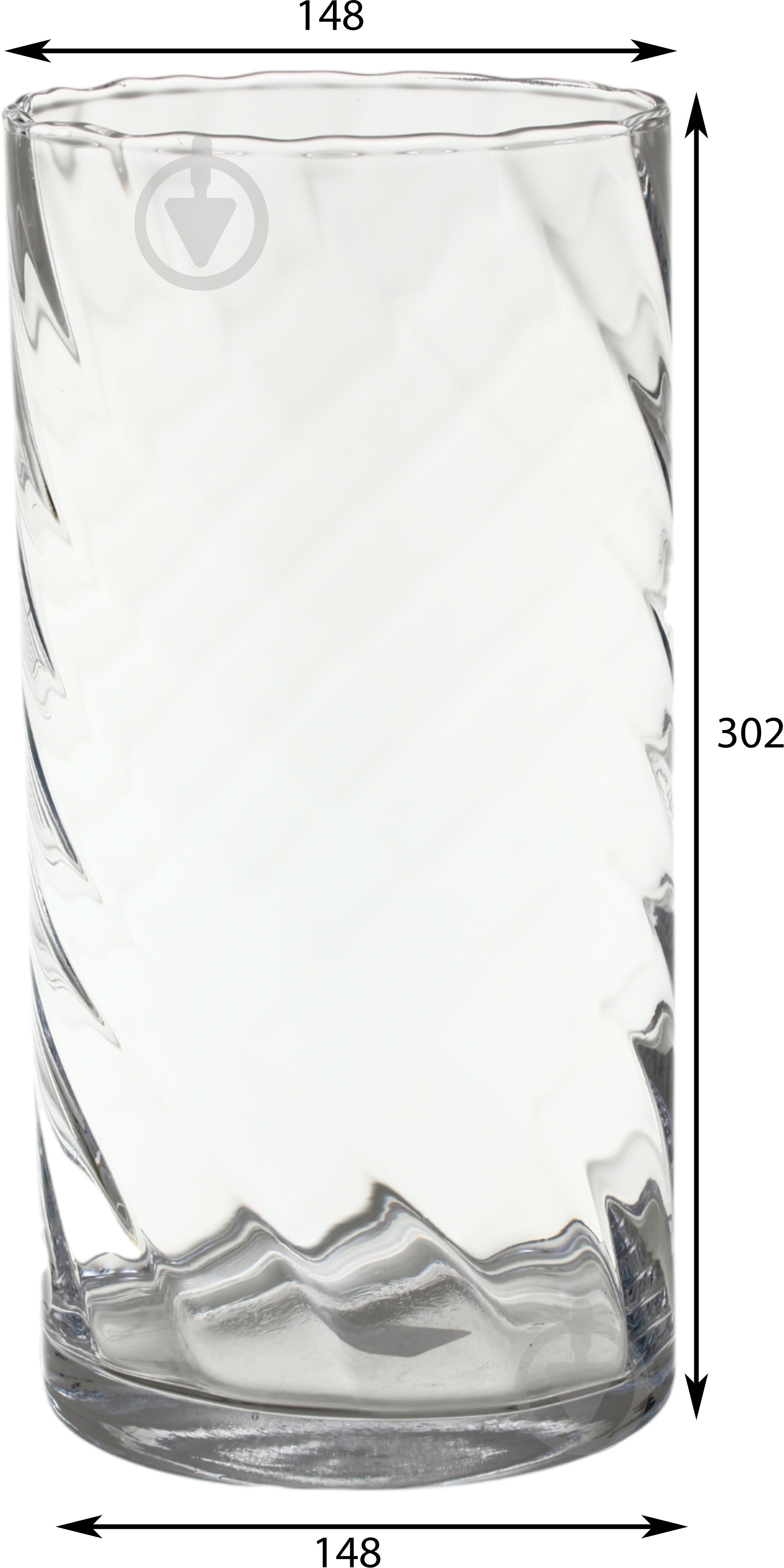 Ваза скляна Wrzesniak Glassworks Optic 30 см прозора 17-886H - фото 2