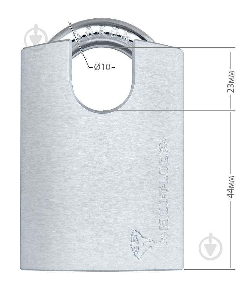 Замок навесной Mul-T-Lock G55P Integrator 376P 2KEY 23x10 мм открытый (амбарный) - фото 5