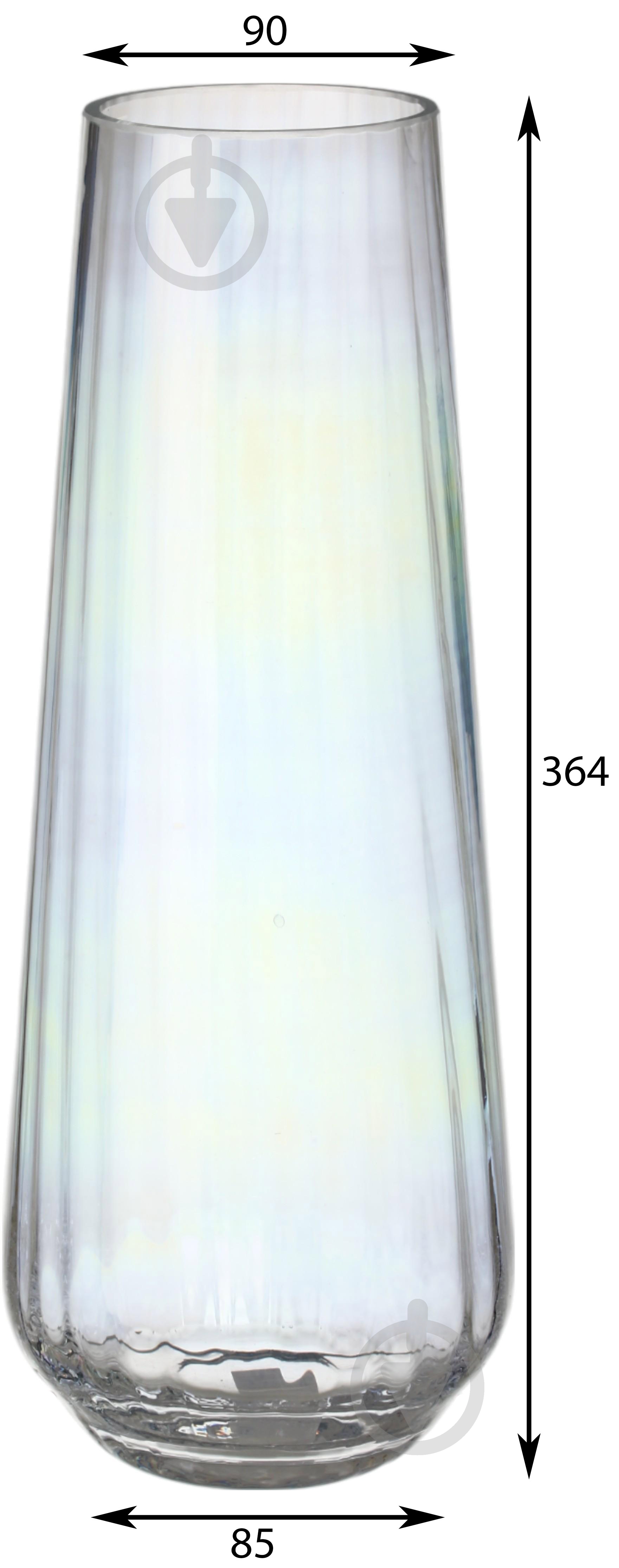 Ваза стеклянная Wrzesniak Glassworks Optic 36 см прозрачная 17-9524E - фото 2