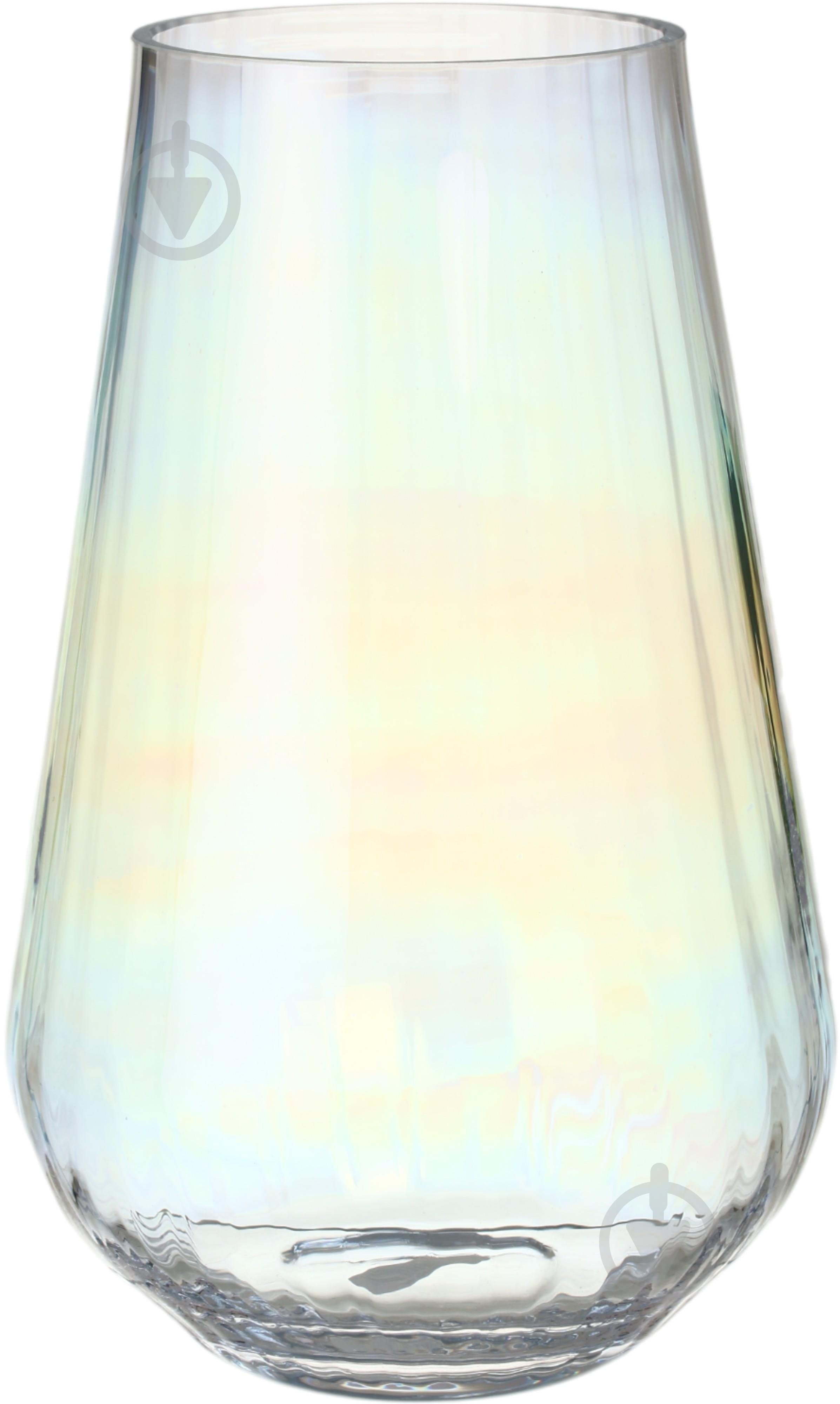 Ваза скляна Wrzesniak Glassworks Luster Optic 27 см перламутрова 17-9524C - фото 1