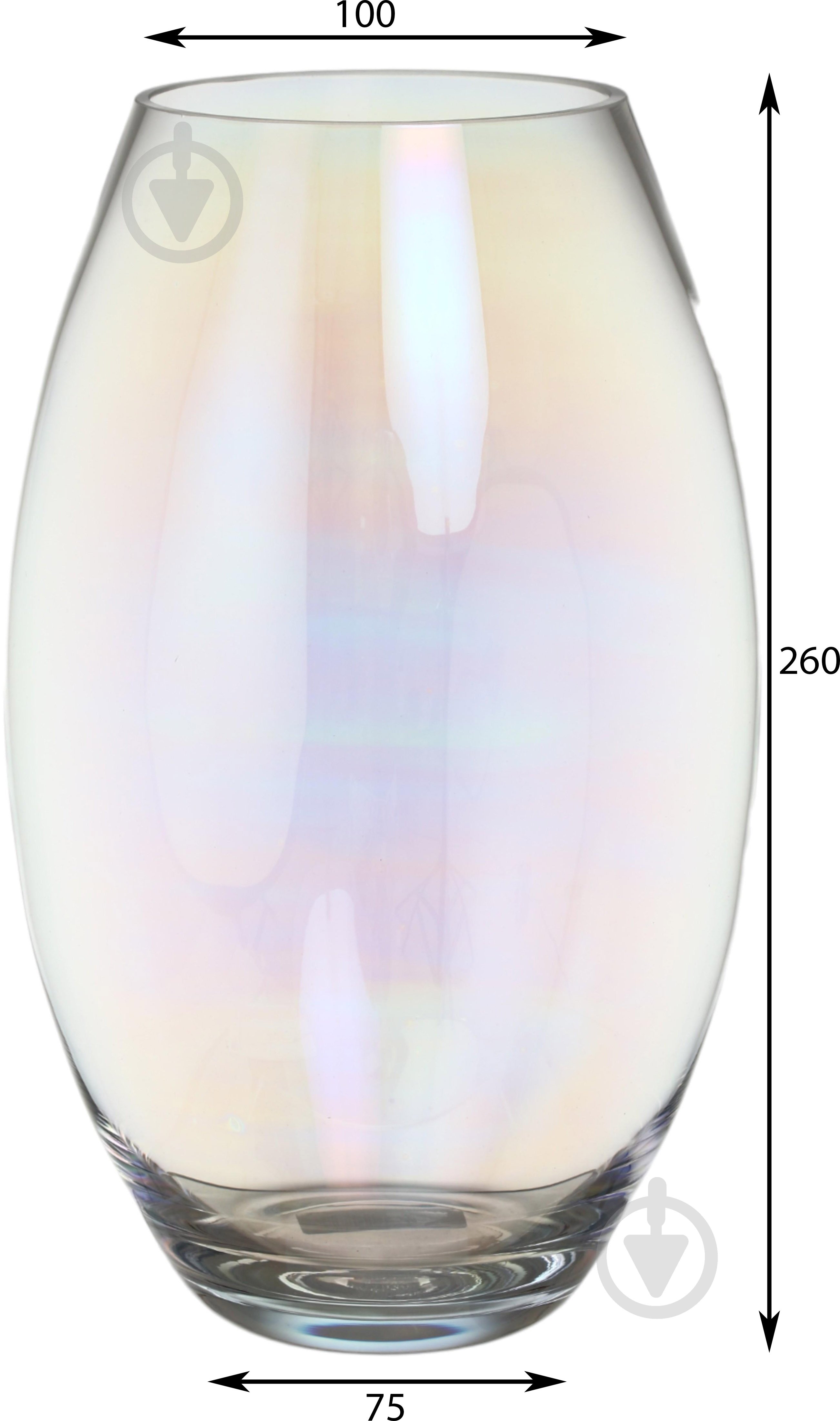 Ваза скляна Wrzesniak Glassworks Luster 26 см перламутрова 17-10111 - фото 2