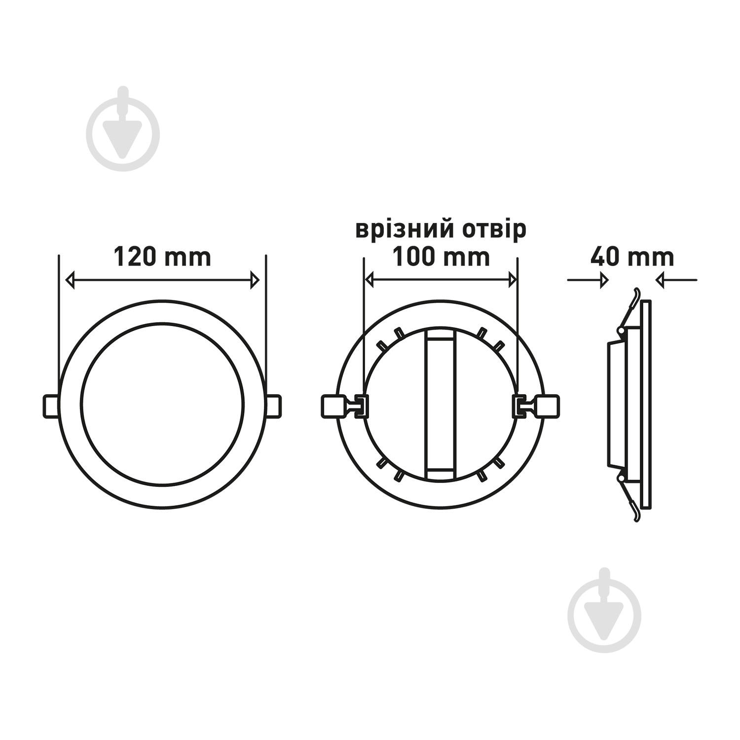 Світильник вбудовуваний (Downlight) Maxus 12 Вт 4100 К чорний 1-RDL-1241-IP-BL - фото 4