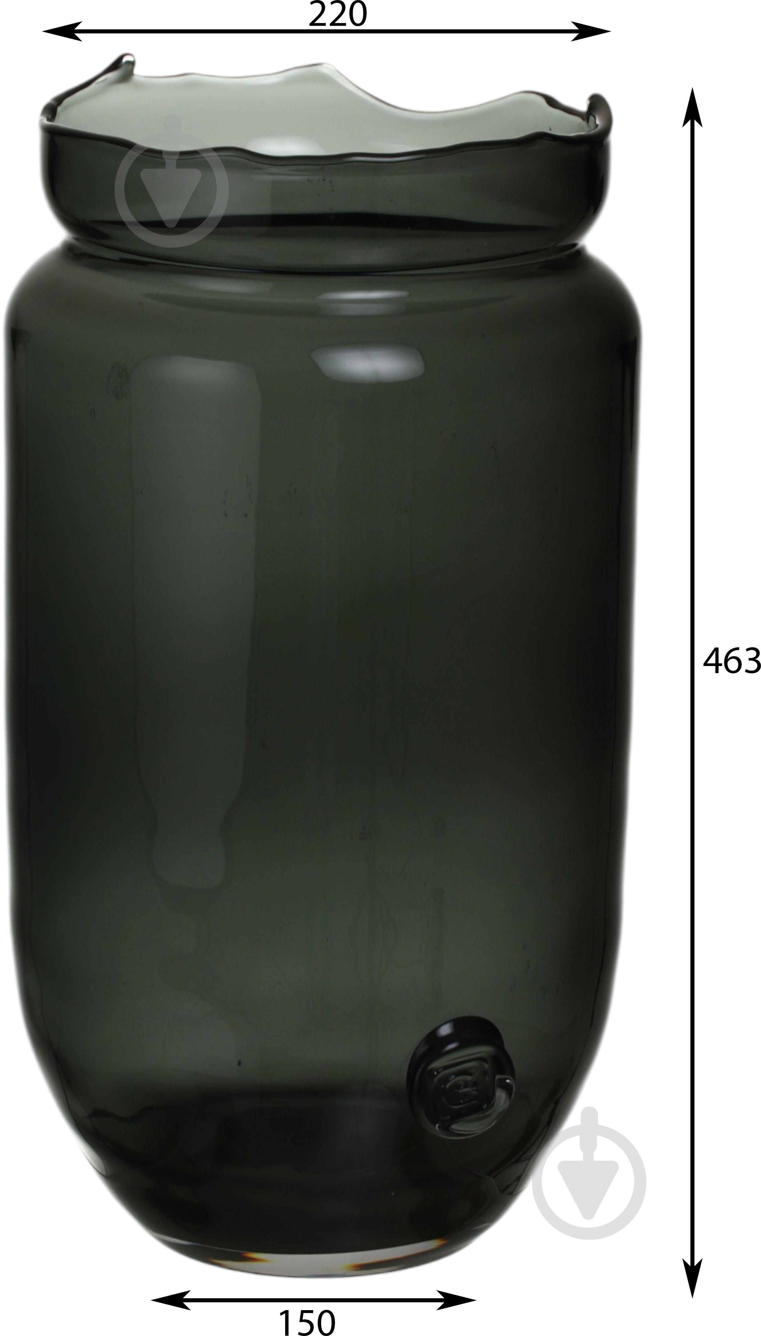Ваза стеклянная Wrzesniak Glassworks Stamp 45 см серая 17-11341B - фото 2