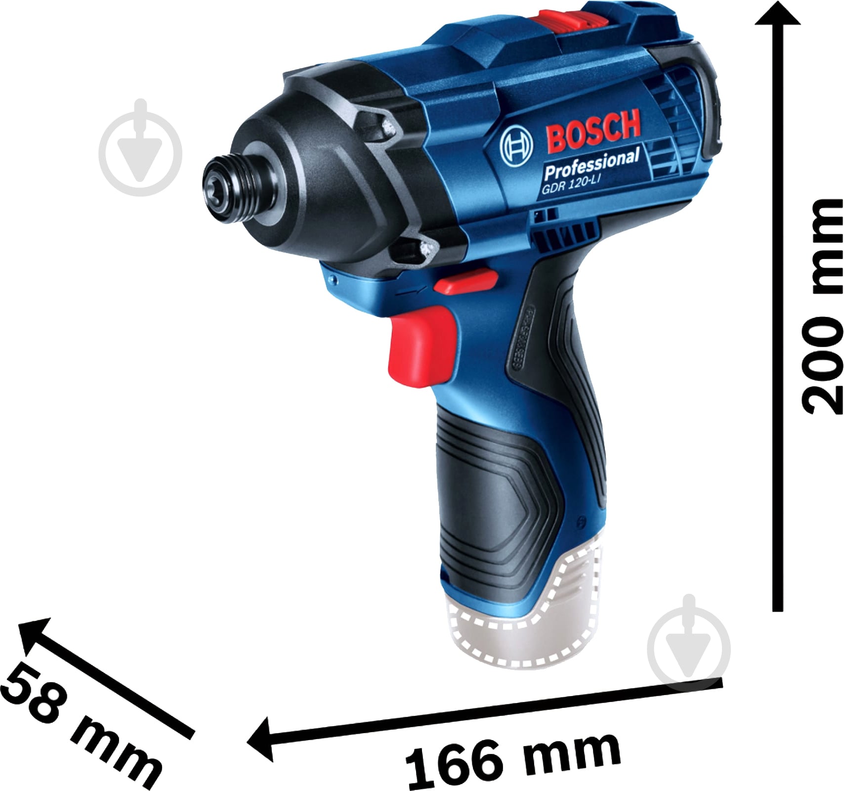 Гайковерт акумуляторний Bosch Professional GDR 120-LI 100 Нм 06019F0007 - фото 2