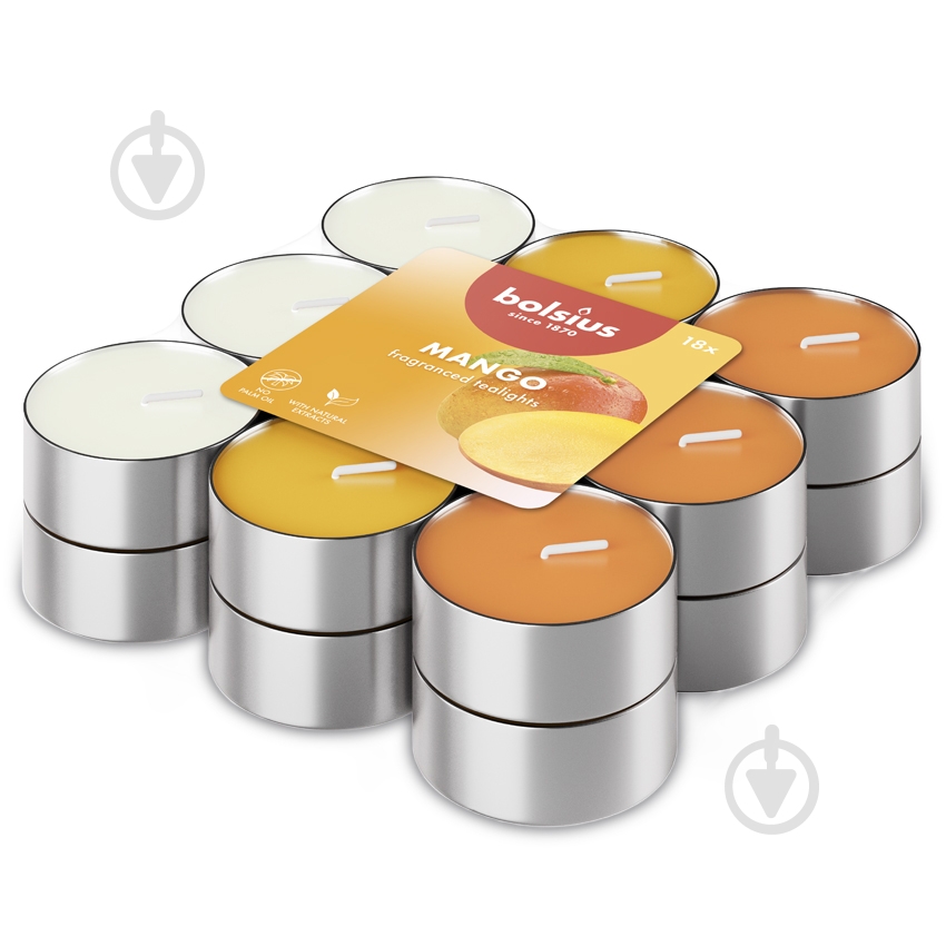 Набір свічок ароматичних Bolsius 18 шт. манго - фото 1 Набір свічок ароматичних Bolsius 18 шт. манго - фото 1