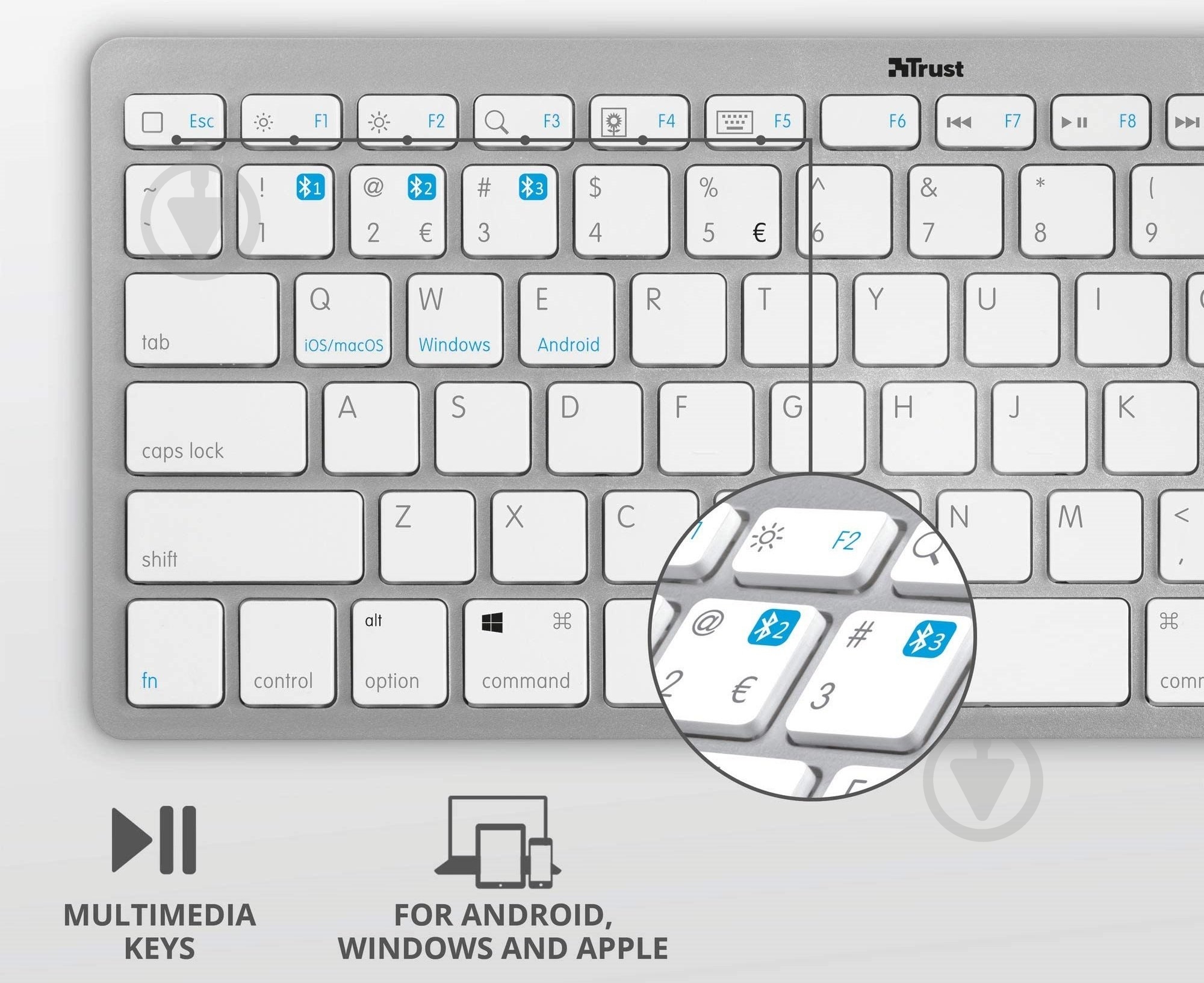 Клавиатура Trust Nado BT (23752) white - фото 5
