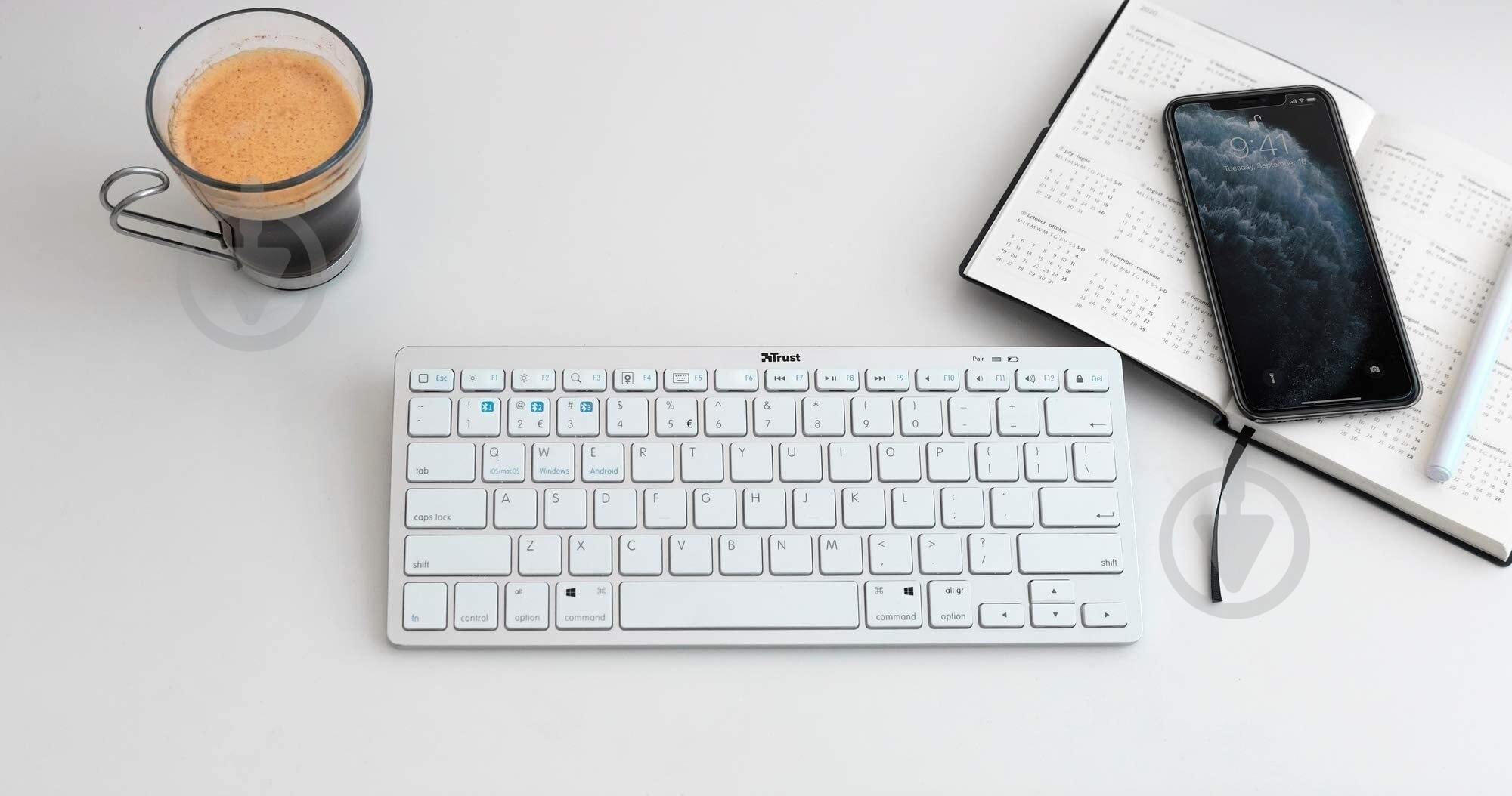 Клавиатура Trust Nado BT (23752) white - фото 4