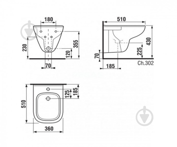 Биде Jika 3061.2 Олимп Deep - фото 2