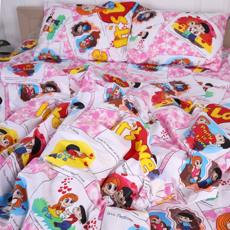 Комплект постільної білизни MirSon 17-0109 Love мульті - фото 4