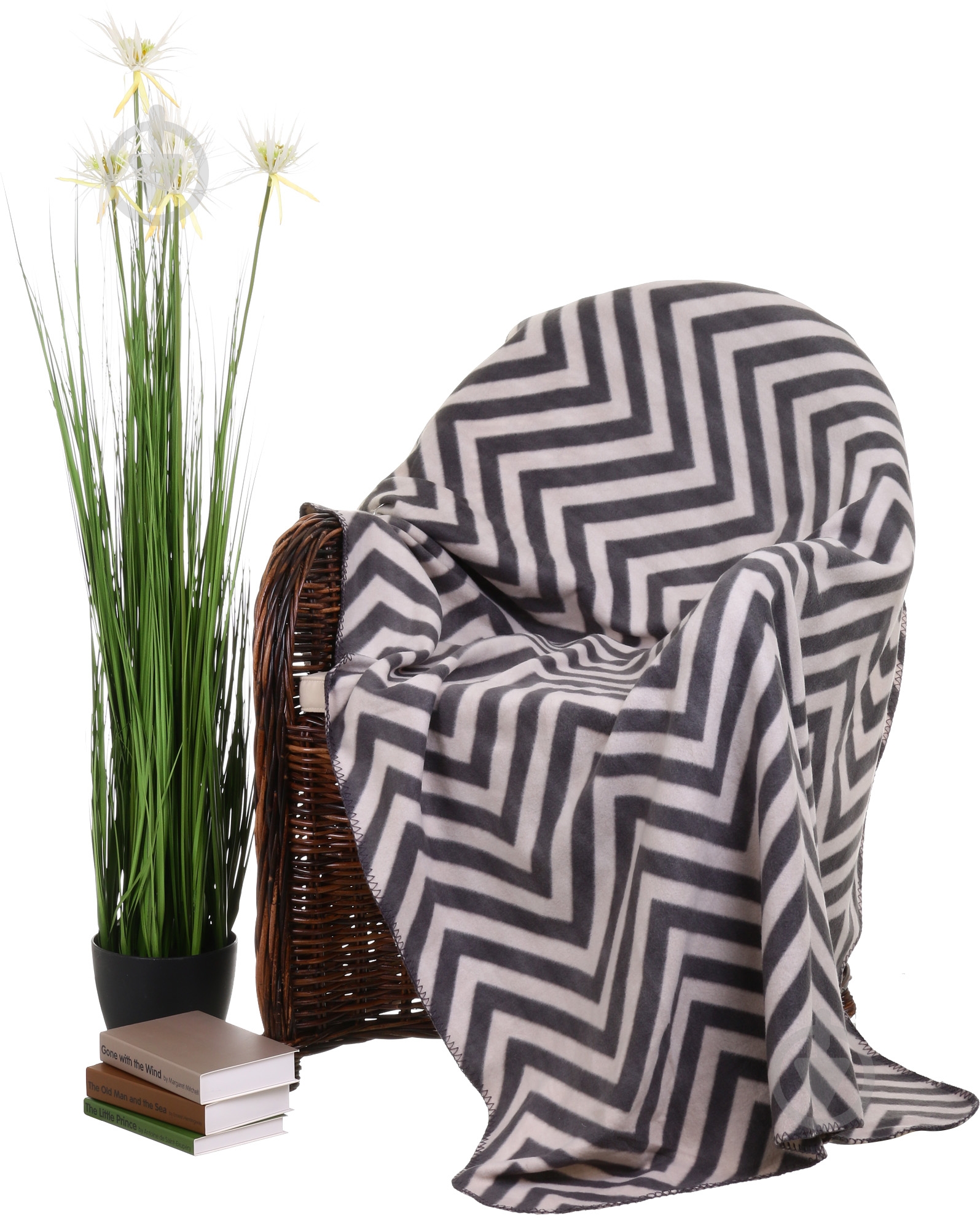 Плед Travel Zigzag 150x180 см серый Luna - фото 1